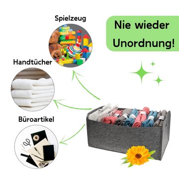 GarPet Aufbewahrungsbox 2x Aufbewahrungsbox faltbar Filz Stoff Box Aufbewahrungskorb Filzkorb