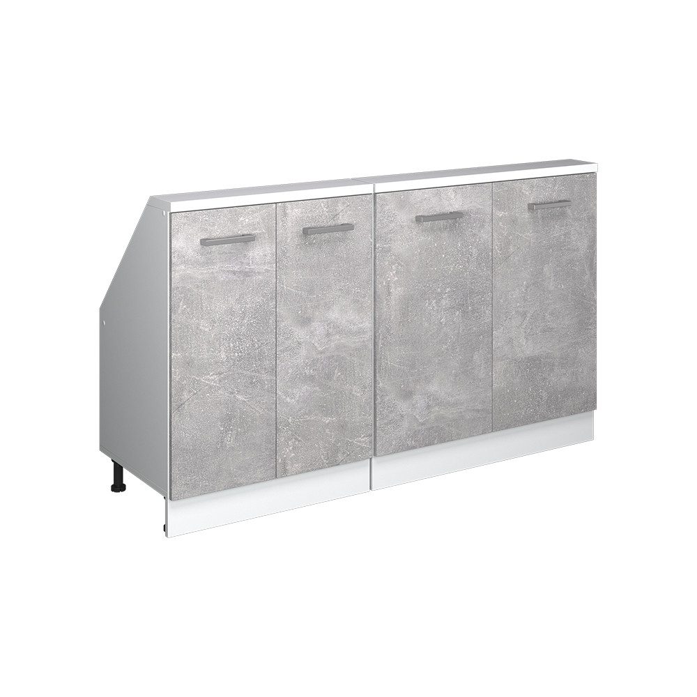 Vicco Unterschrank R-Line, Beton/Weiß, 140 cm günstig online kaufen