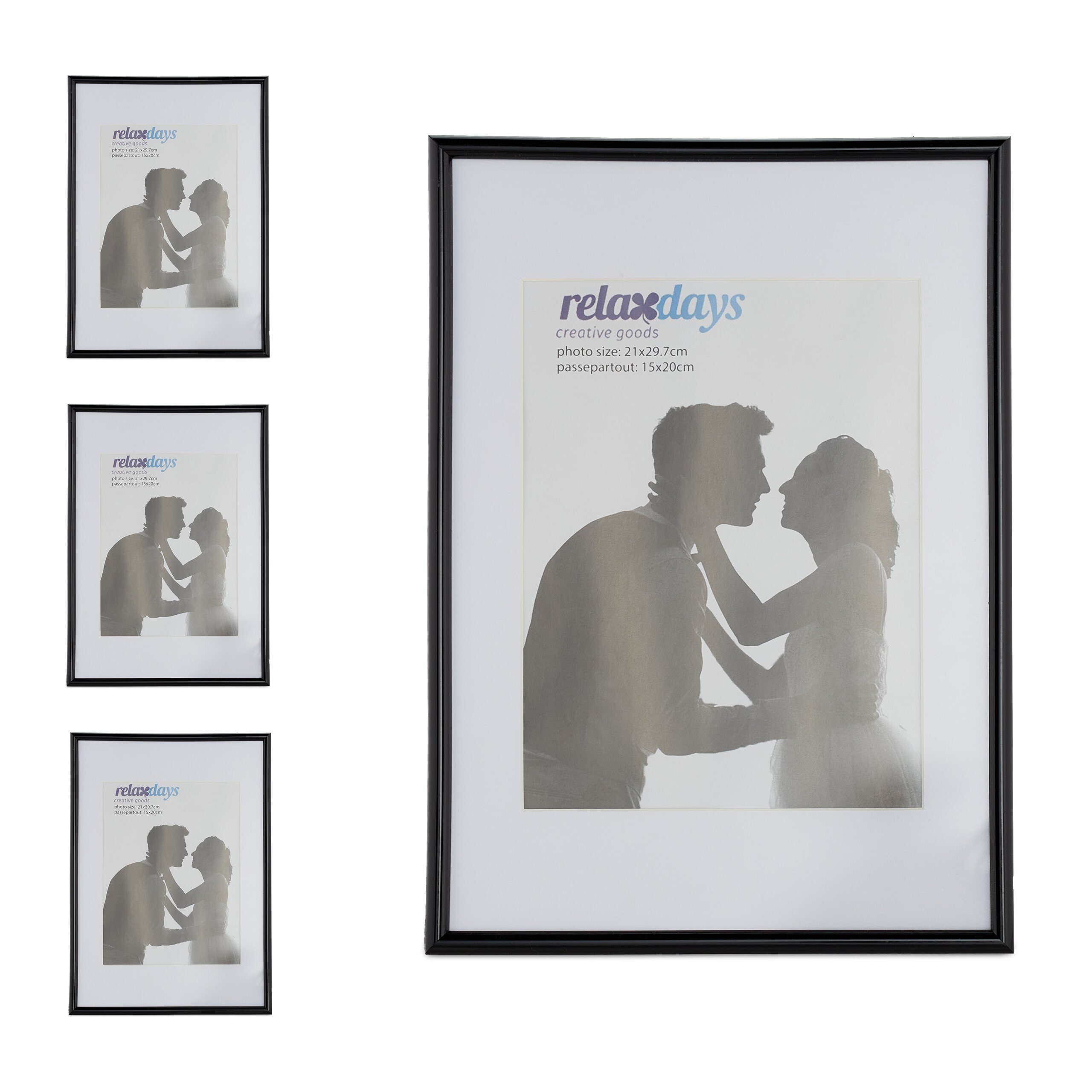 relaxdays Bilderrahmen 4 x Bilderrahmen 20x30 günstig online kaufen