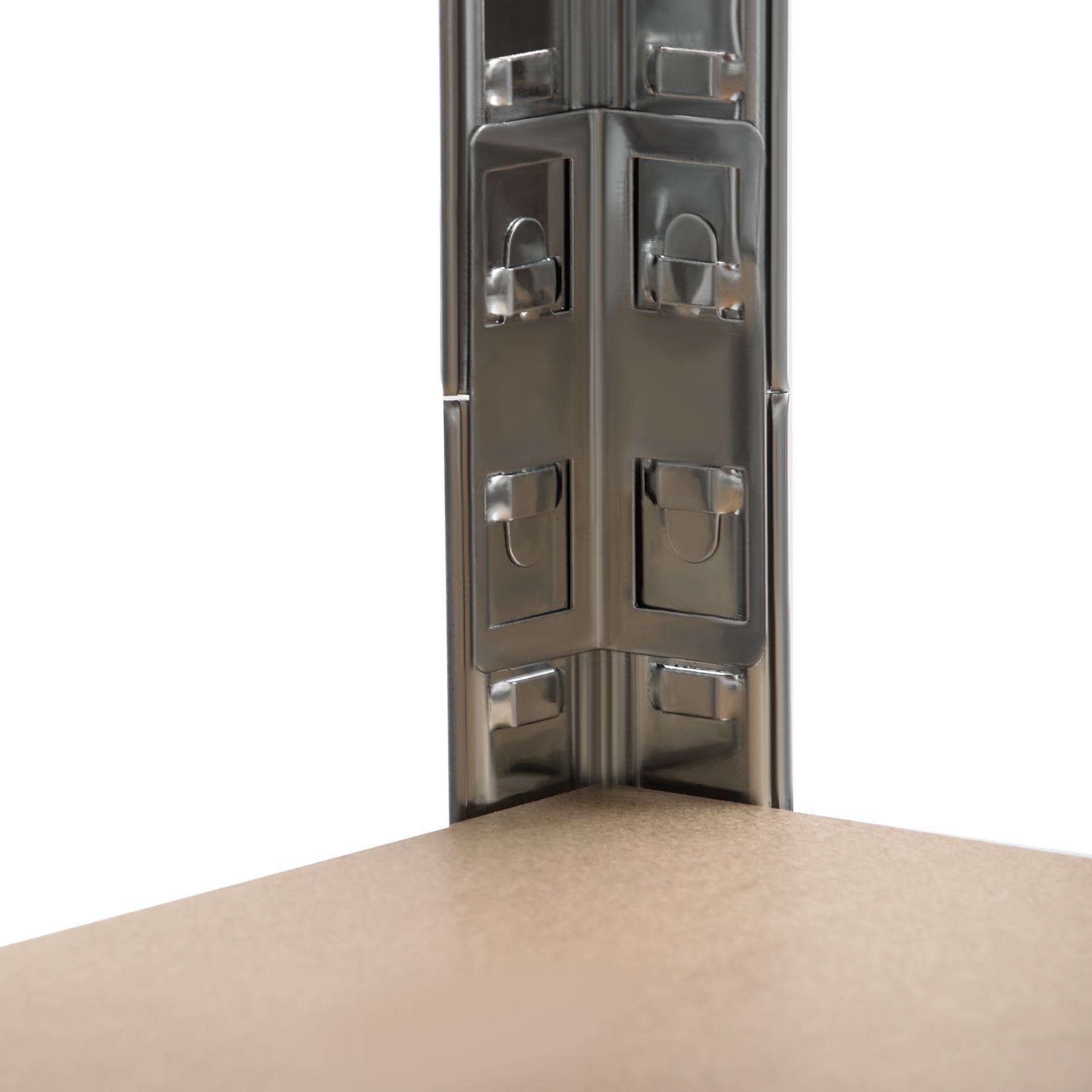 SCHULTE Regalwelt Schwerlastregal mit 5 MDF-Böden, 180x40x40 cm, 150 kg/Boden, verzinkt – Bild 4 von 5