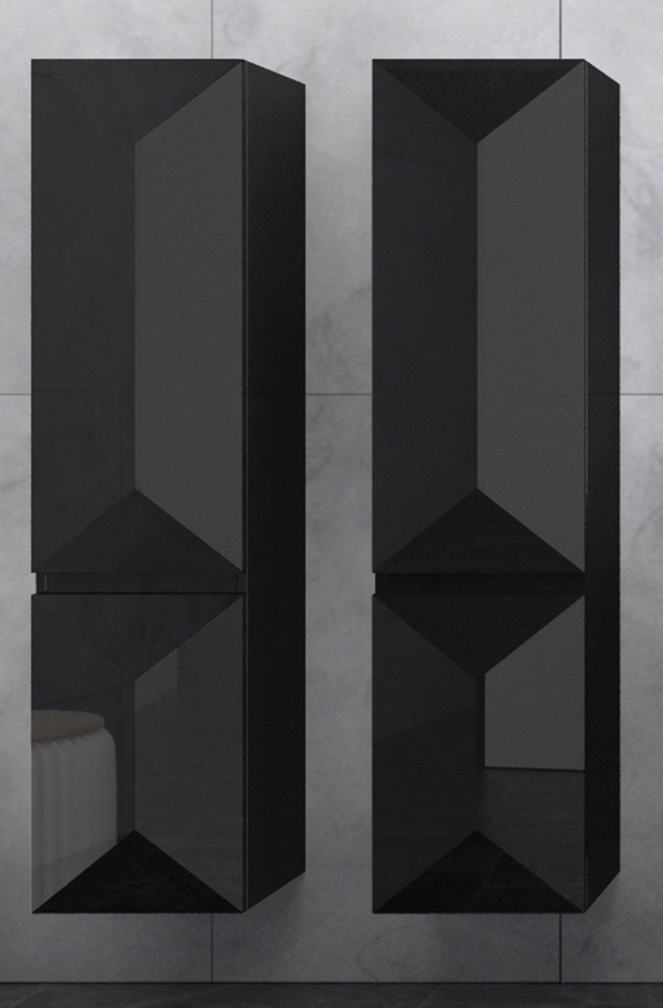 Faizee Möbel Badezimmer-Set Badezimmerschränke Schwarz/Weiß Badezimmer Schr günstig online kaufen