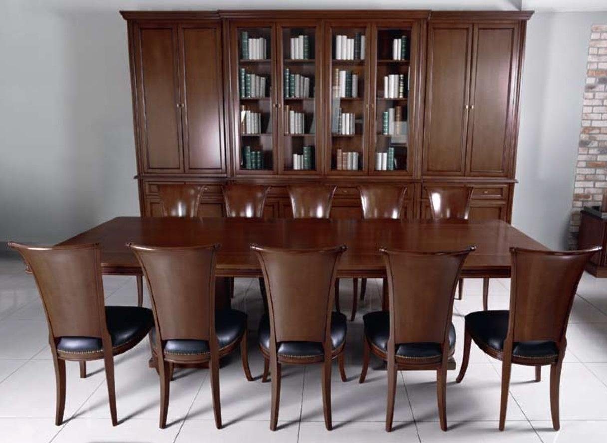 Möbel Tische Stühle Konferenztisch, 10x JVmoebel Hochwertiger Set Konferenztisch Holz Tisch