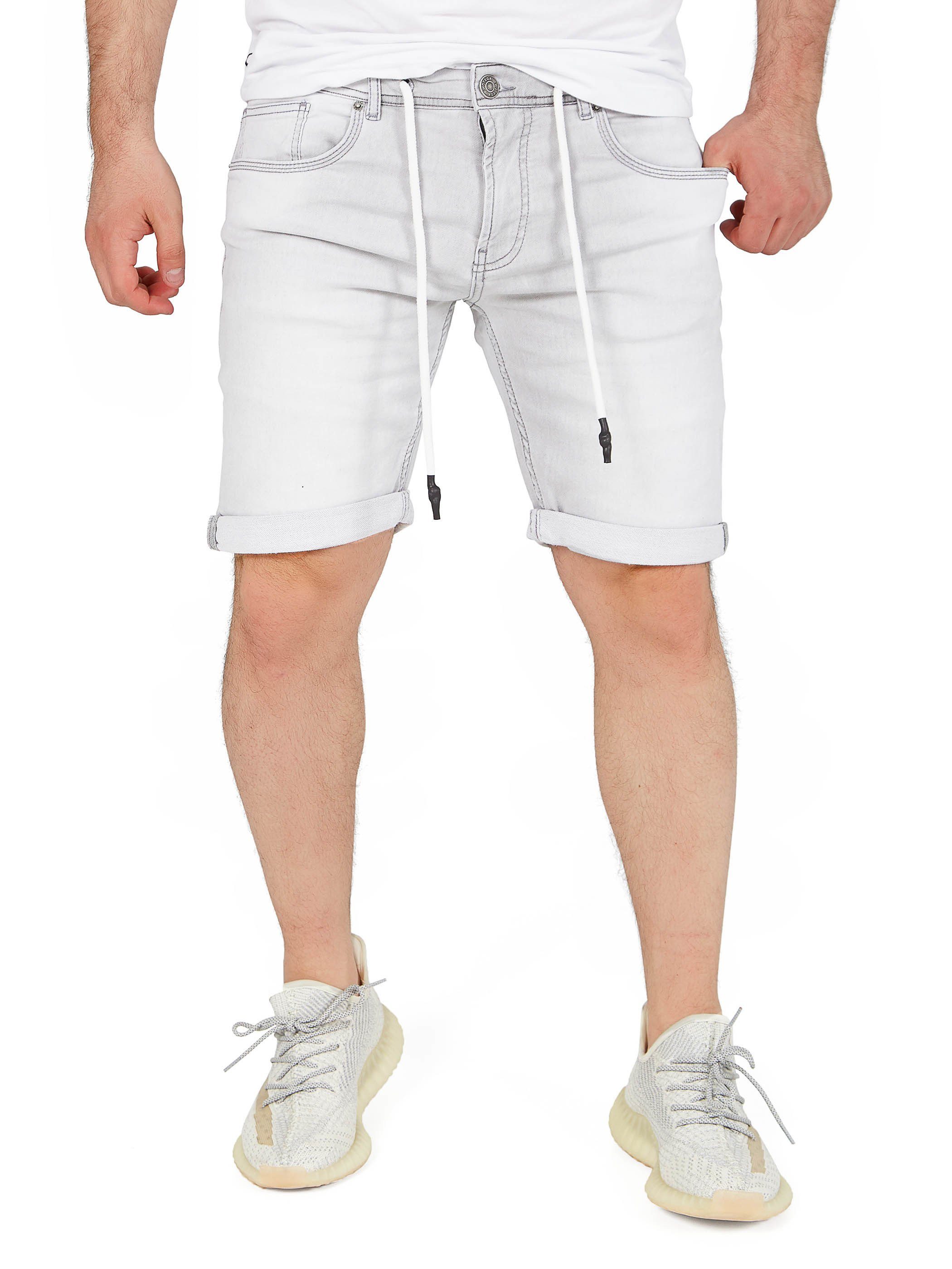 WOTEGA Jeansshorts Diego modische Jeansshorts mit Stretchanteil Grau (Silver Sronce 163850)