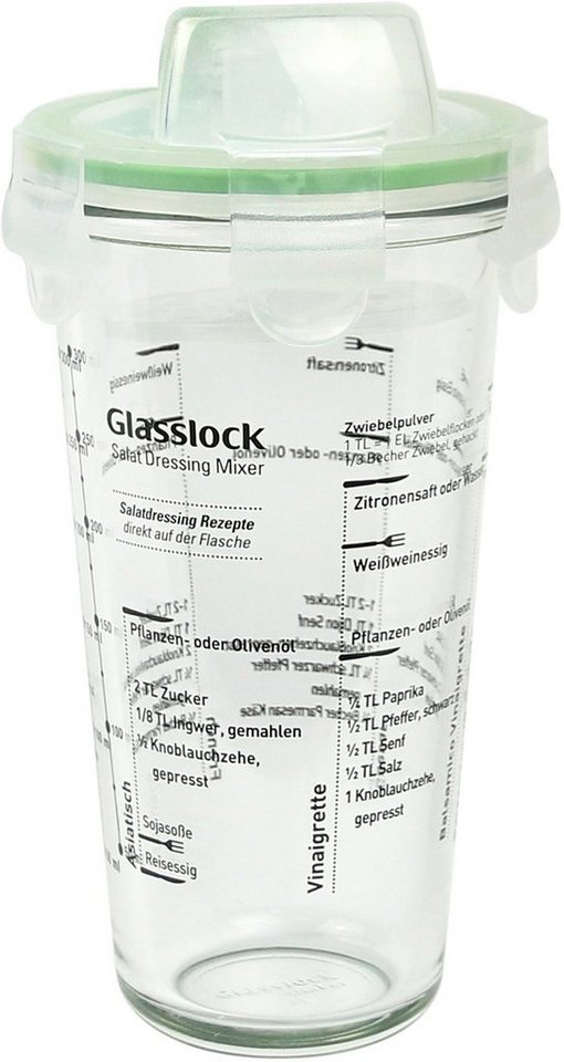 Glasslock Dressing Shaker, Glas, (Cocktail Shaker), 450 ml, Kühlschrank-  und gefrierfachgeeignet