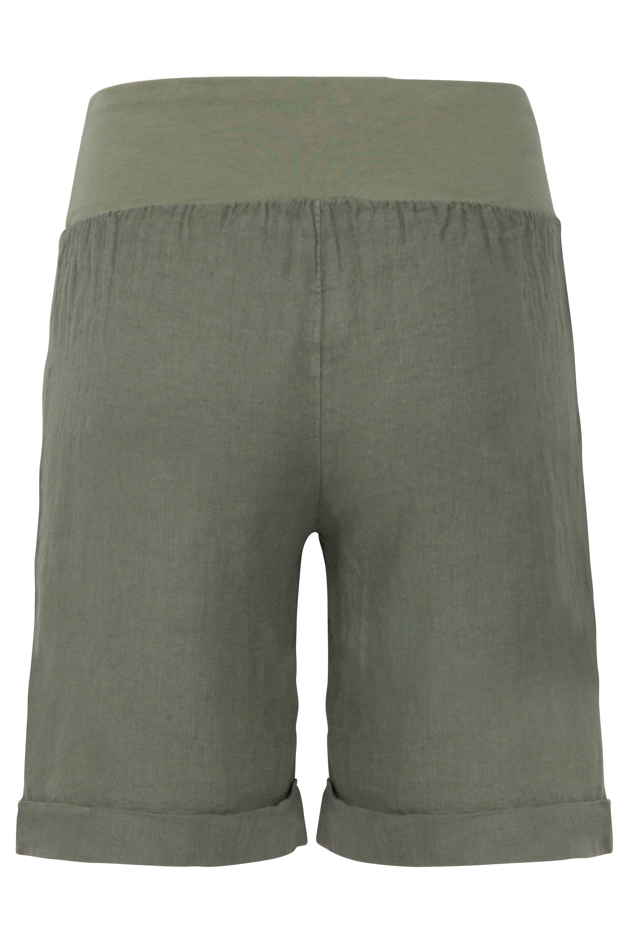 malito more than fashion Leinenhose malito Damen Bermuda aus Leinen, lässige kurze Hose, Shorts für den Bermuda aus Leinen