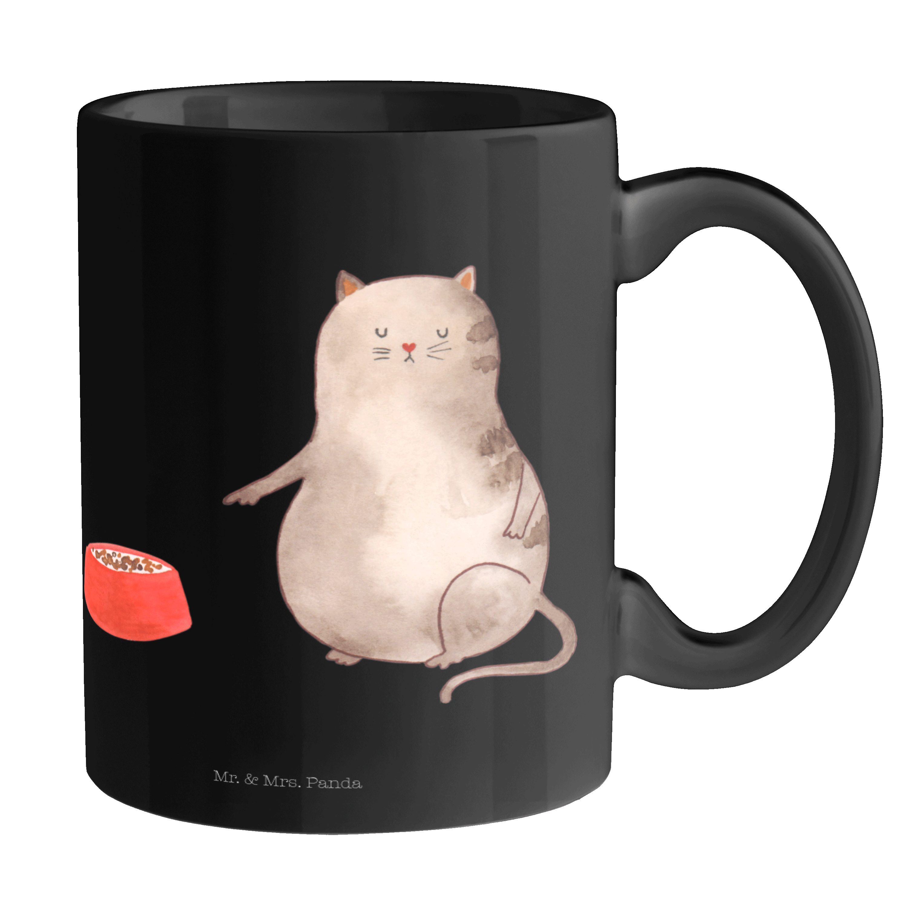 Katzenlie, Mrs. Büro Tasse, Katze - Keramik Panda Schwarz Schwarz & fressen Geschenk, Katzendeko, Mr. Tasse -