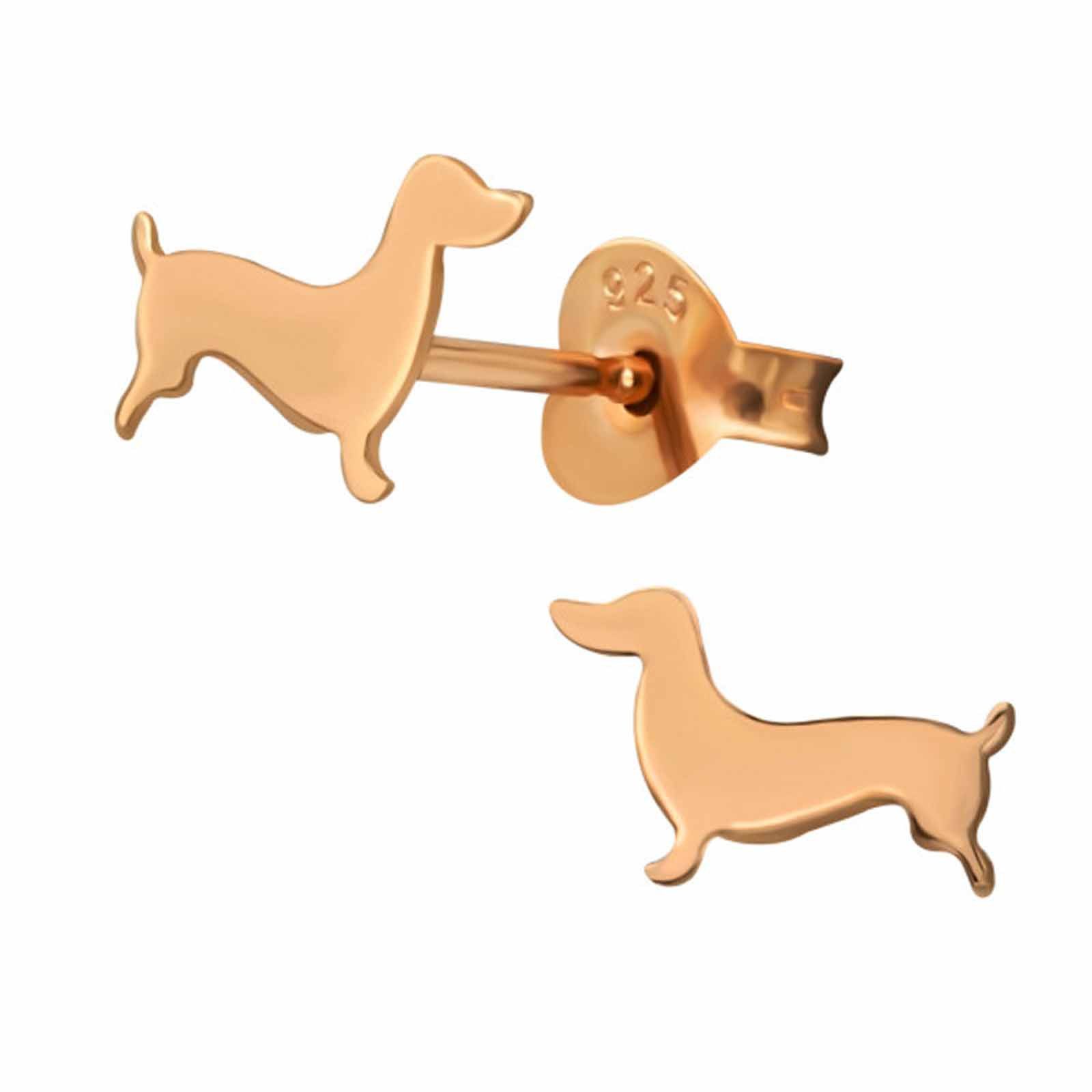 Monkimau Ohrring-Set Dackel Hunde Ohrringe aus 925 Silber, Hypoallergen