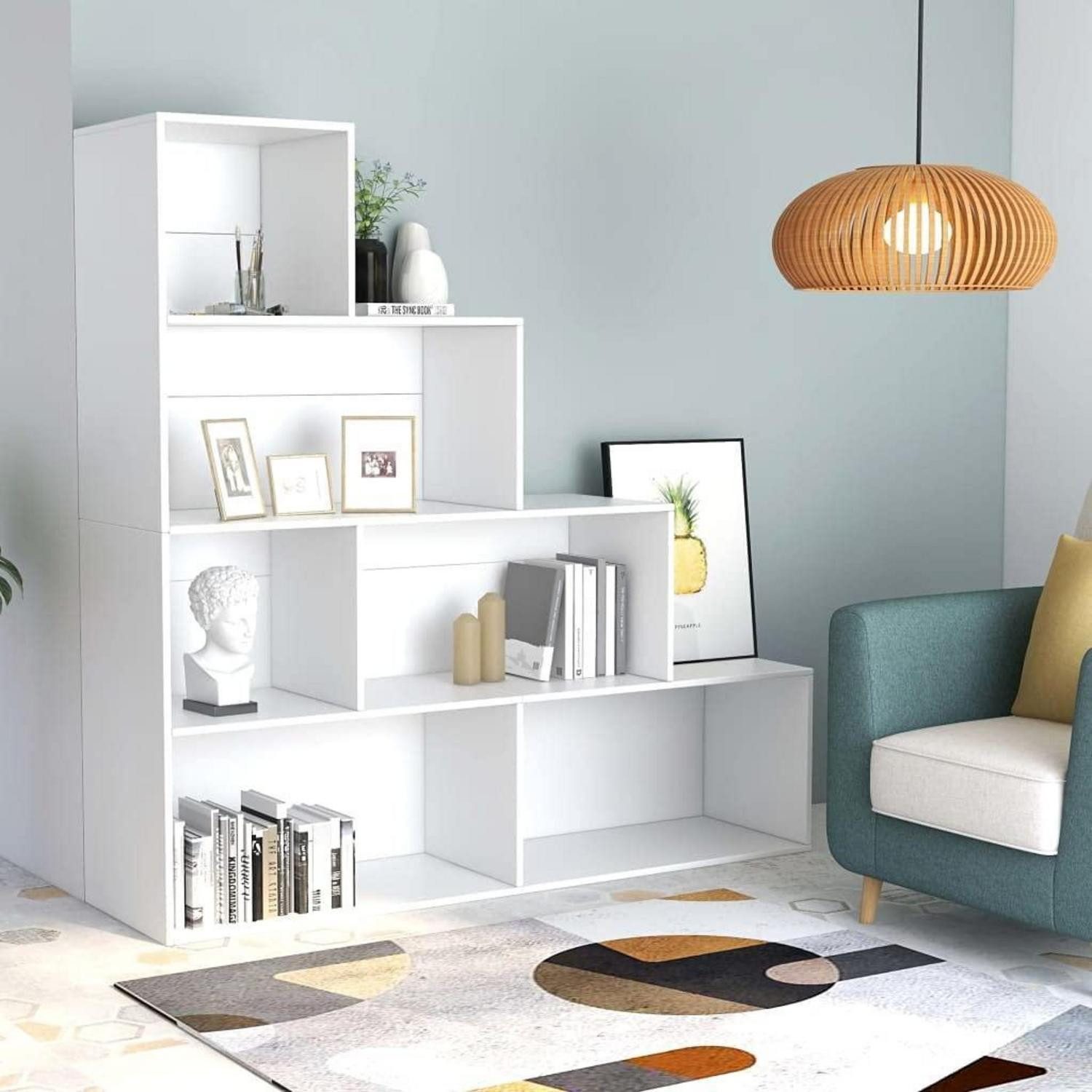 LuxusKollektion Raumteilerregal Bücherregal Raumteiler Weiß 155x24x160 cm, 1-tlg.