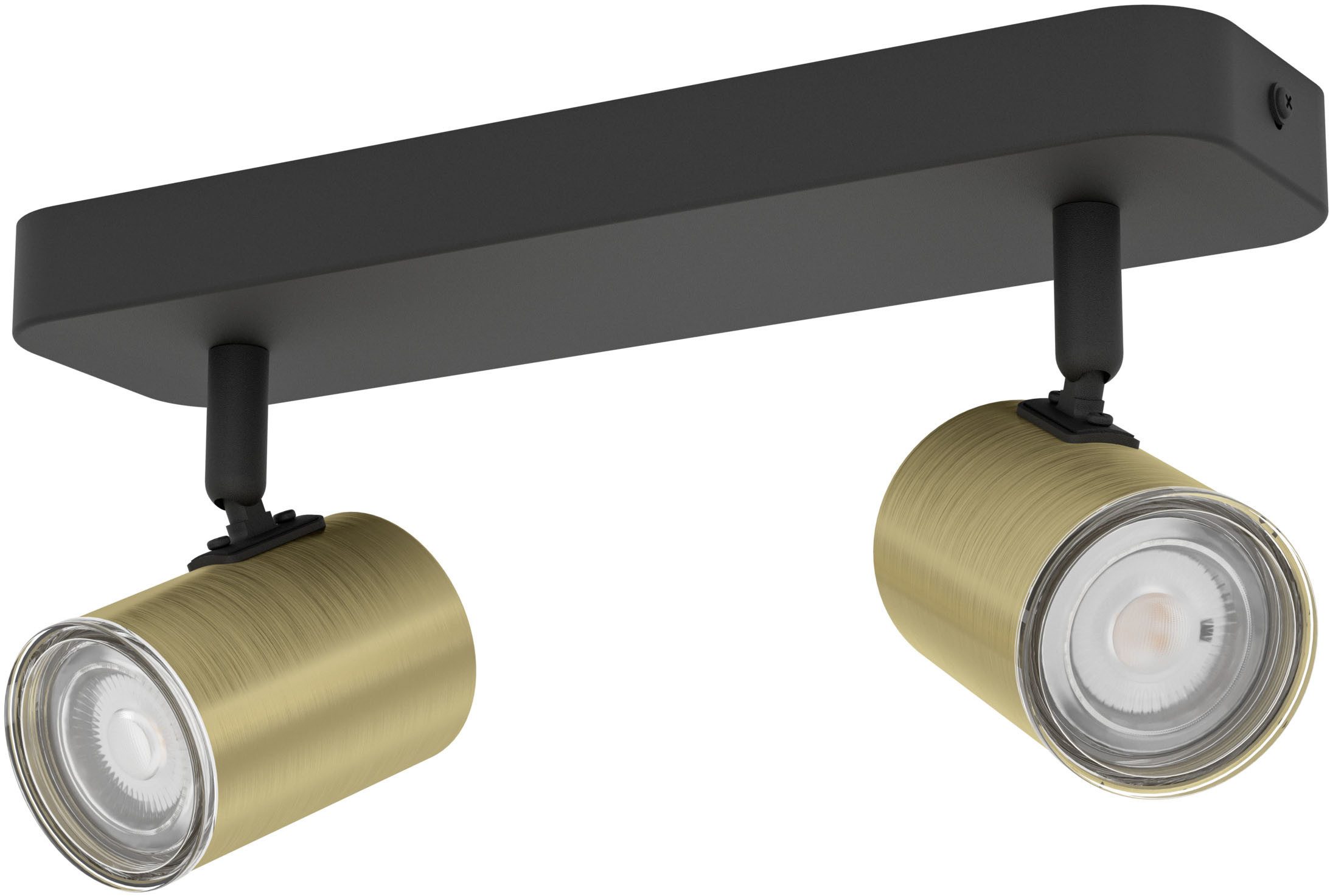 EGLO Deckenspot CONSUMA 1 Spotlampe - Stahl - GU10 - 2X5W - IP44, ohne Leuchtmittel, Wandleuchte, Wandspot, schwenkbar, Strahler, L28 x B8 x H13 cm