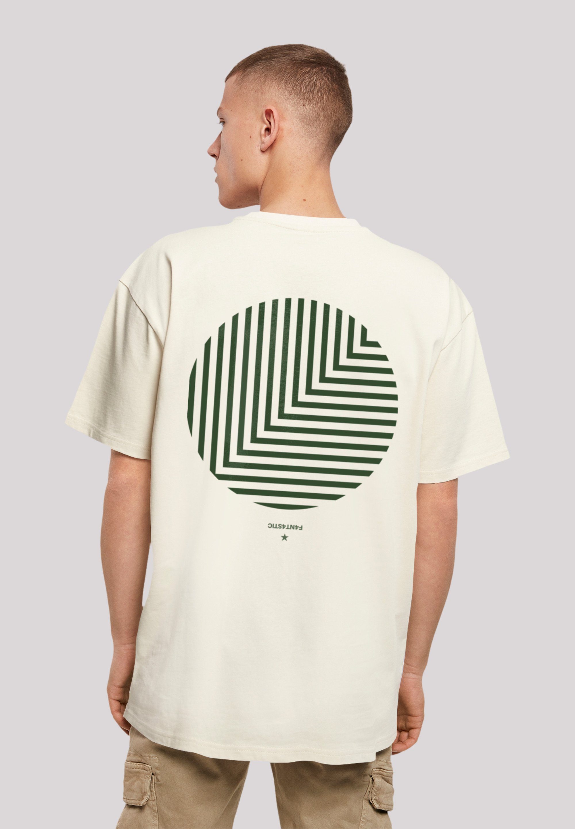 F4NT4STIC T-Shirt Geometrics Grau Print sand