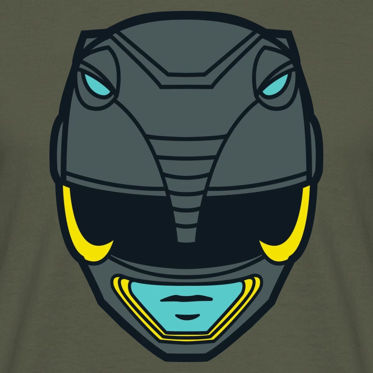 Spreadshirt T-Shirt Power Rangers Schwarzer Ranger Helm Männer T-Shirt (1-tlg)
