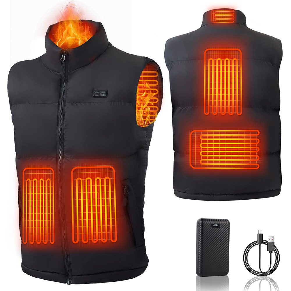 Mincoo Funktionsweste Beheizbare Weste Damen mit 16000mAh Powerbank 3 Einstellbar Temperatur Beheizbare Jacke Heizweste Maschinenwaschbare