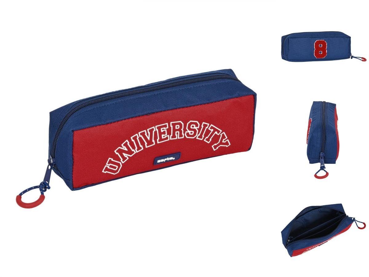 safta Federtasche Schulmäppchen Safta University Rot Marineblau 21 x 8 x 8 cm | Federmäppchen