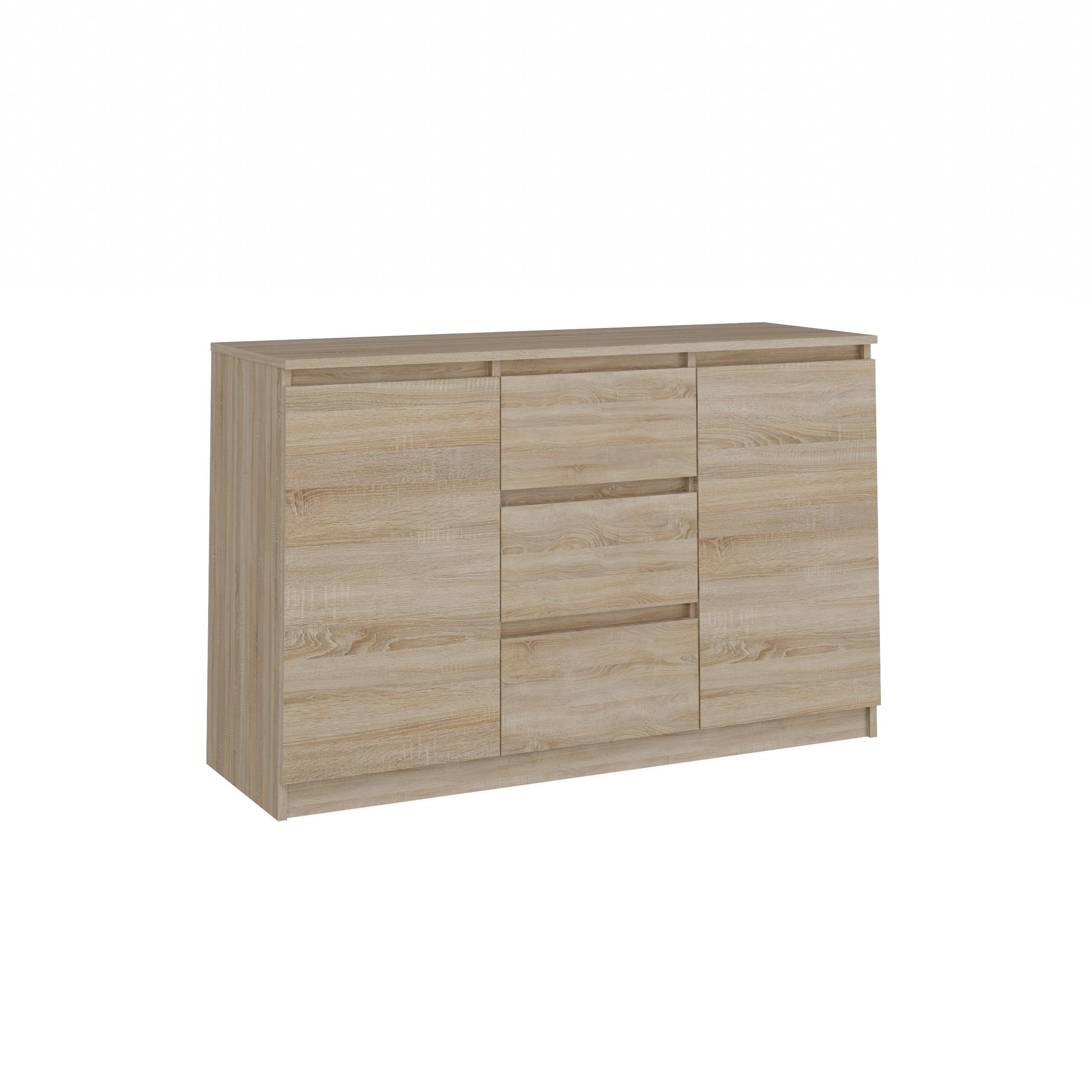 Raumhirsch Furniture Kommode Sideboard 120 cm breit (Maße 40 x 120 x 75 cm mit 2 Türen, 3 Schubladen), verschiedene Farben