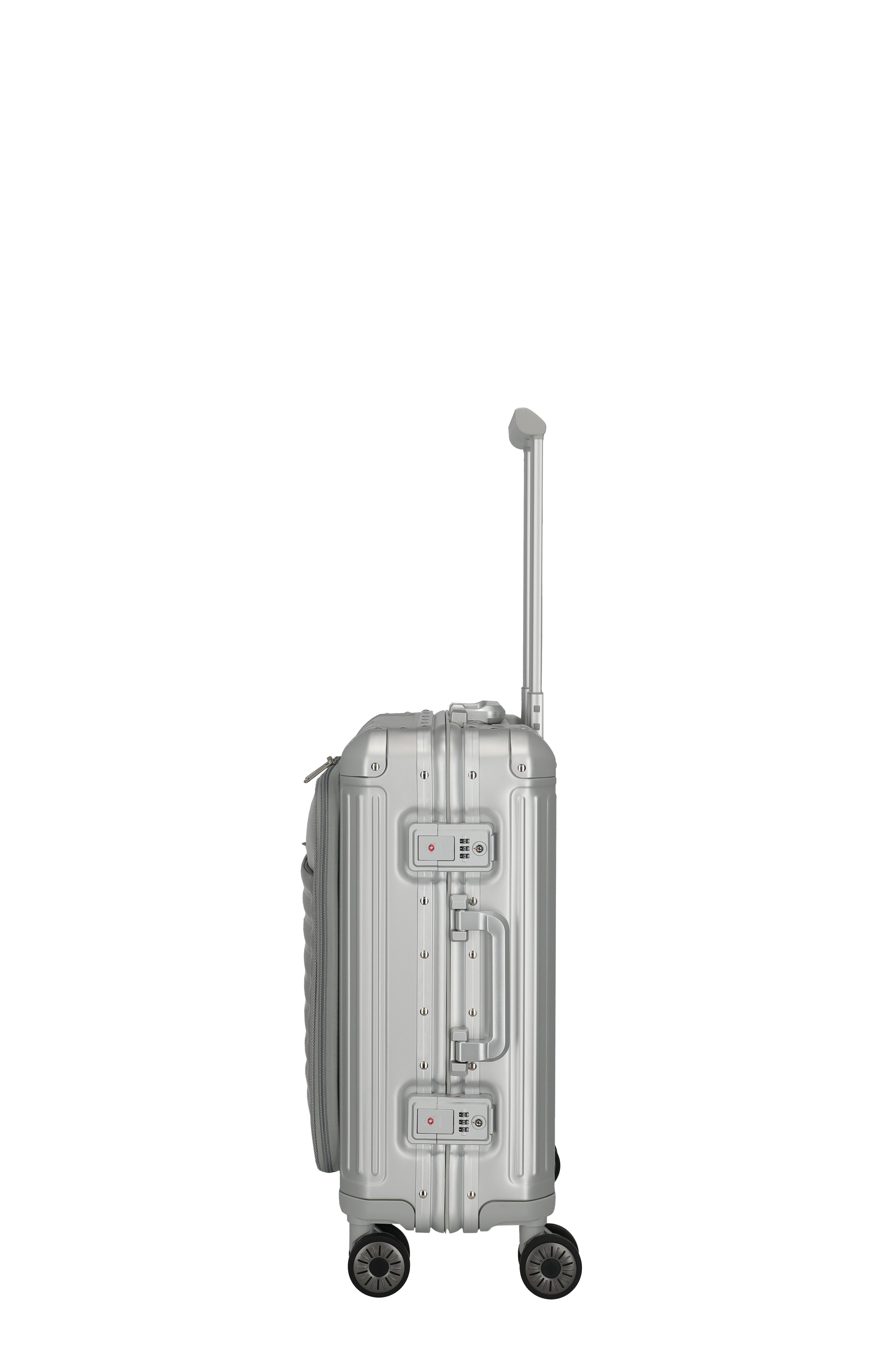 travelite Hartschalen-Trolley NEXT Aluminium Rahmenkoffer, 4 Rollen, variable Packplatte, Packwand und durchdachte Innenaufteilung – Bild 4 von 5