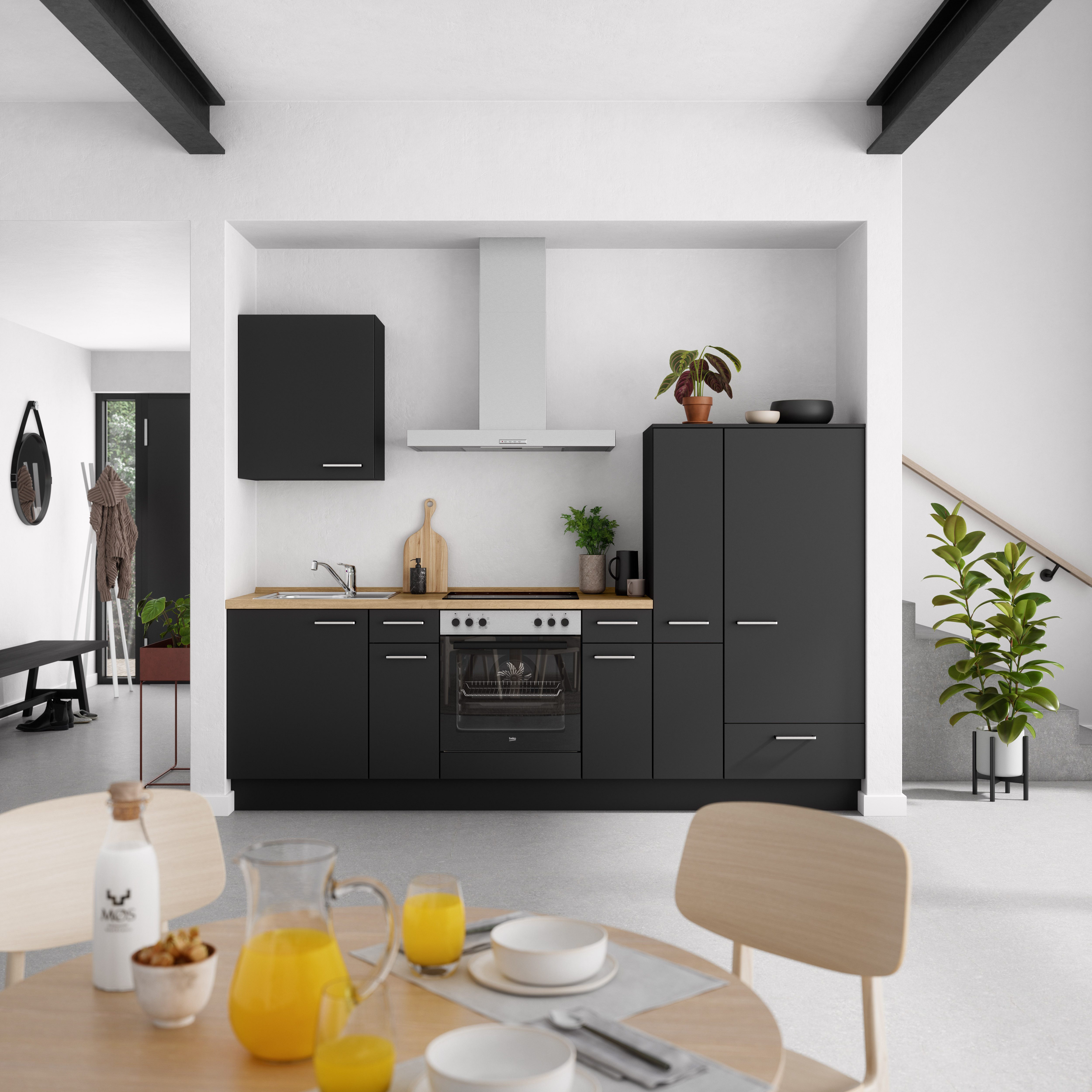 nobilia® Küchenzeile "Touch I", NEU: individuell anpassbar mit gratis Profi-Beratung, vormontiert, Breite 270 cm, Ausrichtung wählbar, wahlw. mit E-Geräten