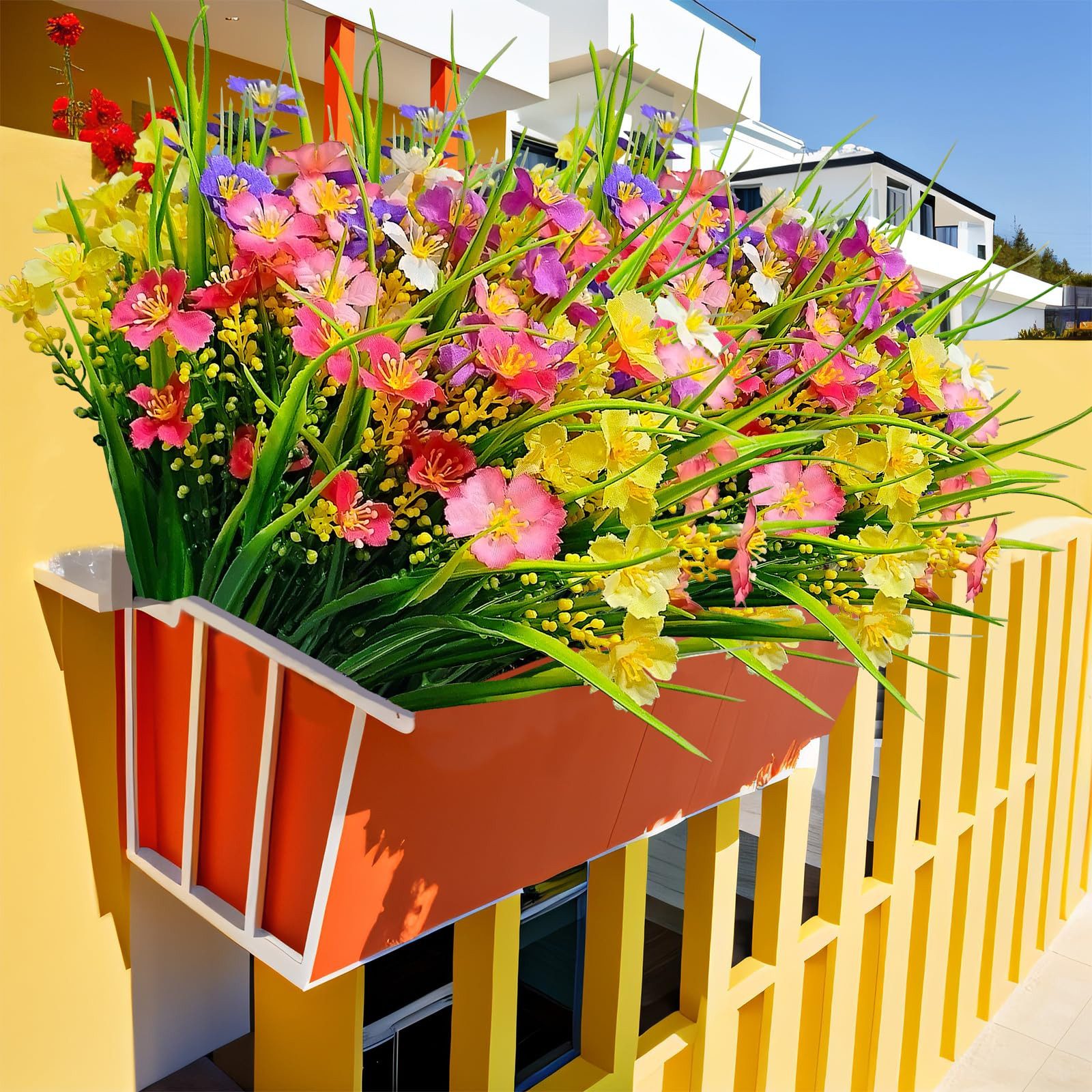 Kunstblume 12 Bündel Bunte Künstliche Blumen Frühling Deko Kunstblumen Wetterfest, FOUORTUNATE-BEE – Bild 2 von 5