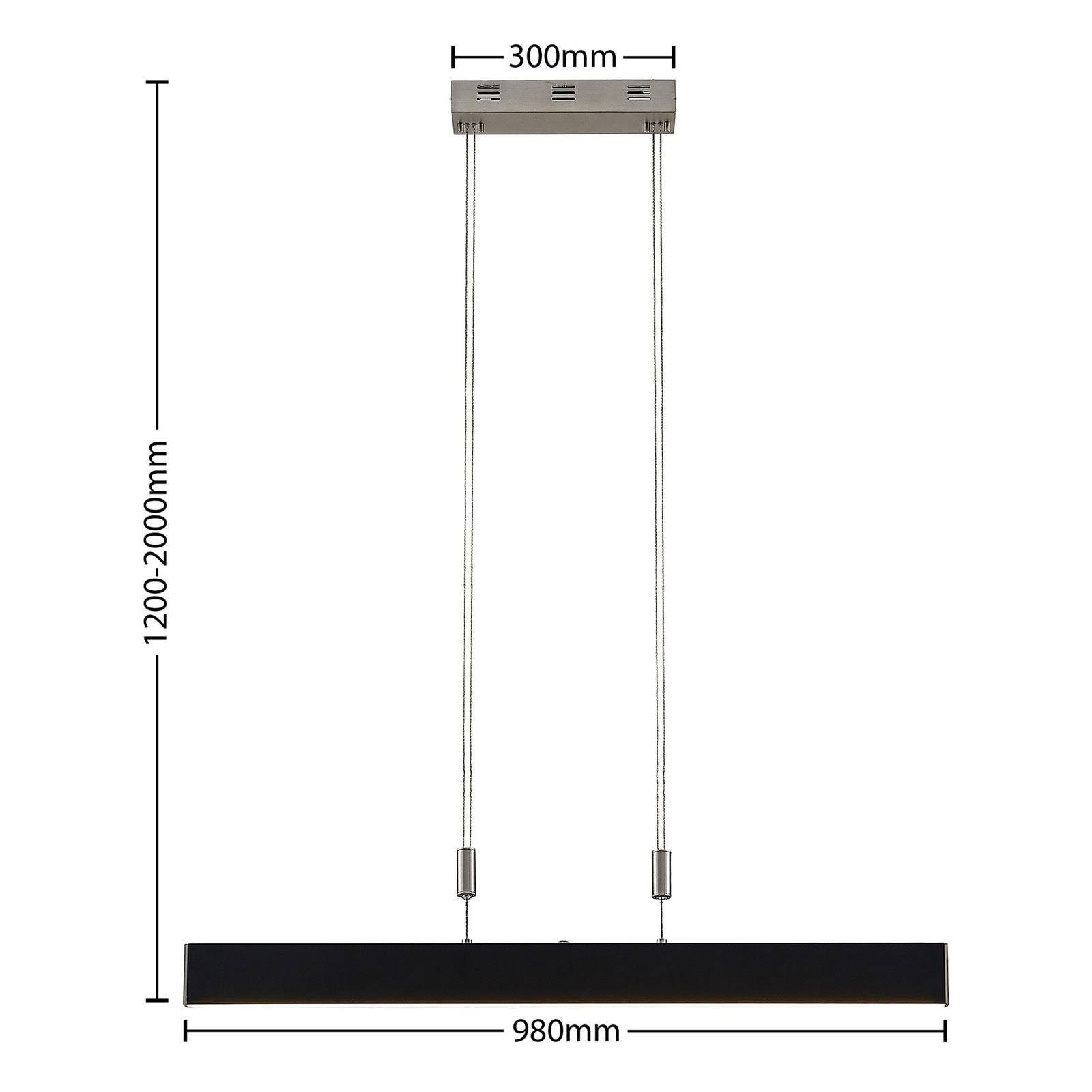 Eisen, fest dimmbar, warmweiß, verbaut, Aluminium, inkl. Oriaki, Schwarz, flammig, 1 LED-Leuchtmittel Kunststoff, LED-Hängeleuchte Lucande Modern,