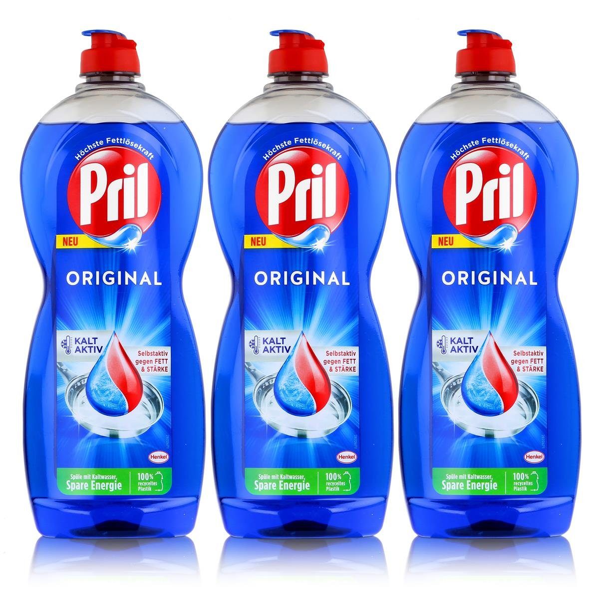 PRIL Pril Spülmittel Original 675ml - Hohe Fettlösekraft (3er Pack) Geschirrspülmittel | Geschirrspülmittel