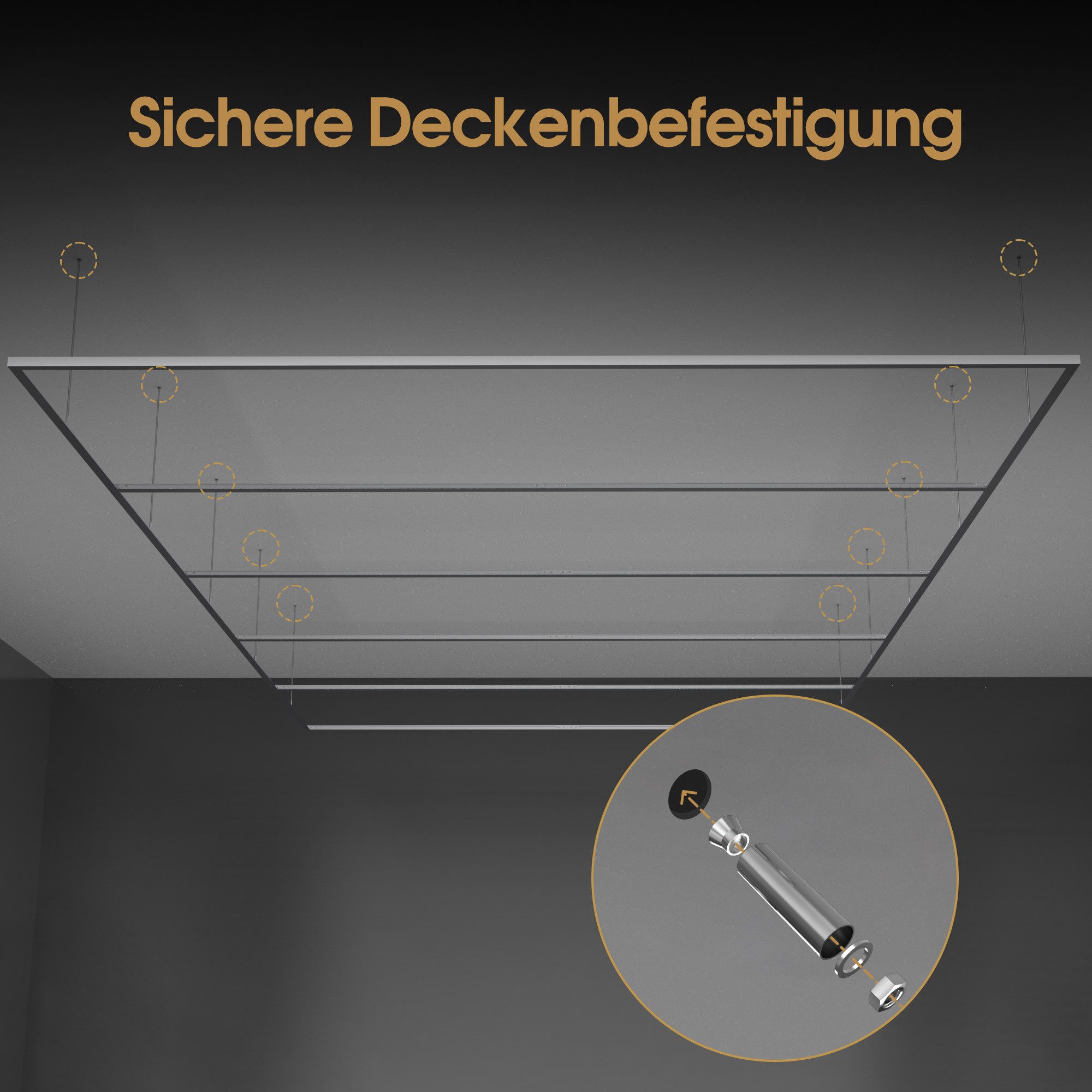 Barberpub LED Panel BarberPub Aluminiumrahmen für Hexagon LED Light LP003/LP004/LP005, ohne Leuchtmittel – Bild 5 von 5