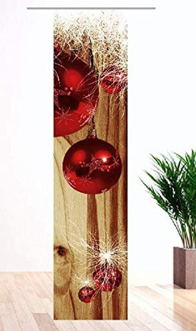 gardinen-for-life Schiebegardine Weihnachten Modern Red-Brown -Weihnachtsga günstig online kaufen