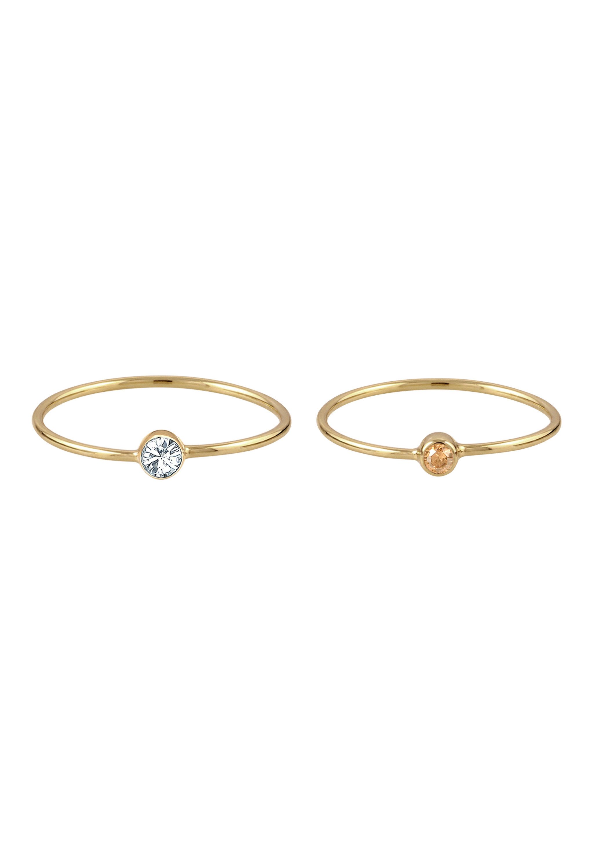 Elli Ring-Set Set 925 Silber, mit Kristallen von Swarovski®, Ring Set