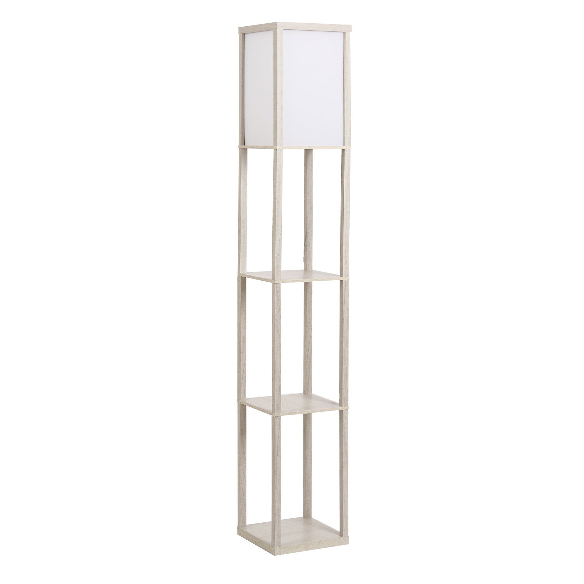 HOMCOM Stehlampe Stehleuchte mit Regalen für günstig online kaufen
