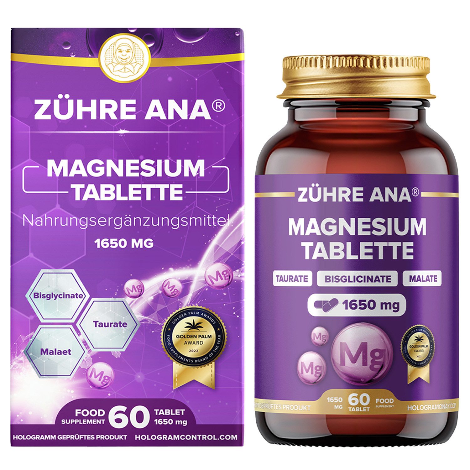 Zühre Ana® Magnesium Tabletten – Ausgewogene und starke Ergänzungsformel Kapseln, 60 St., 60 g, Magnesium 60 Tabletten – Ausgewogene und starke Ergänzungsformel