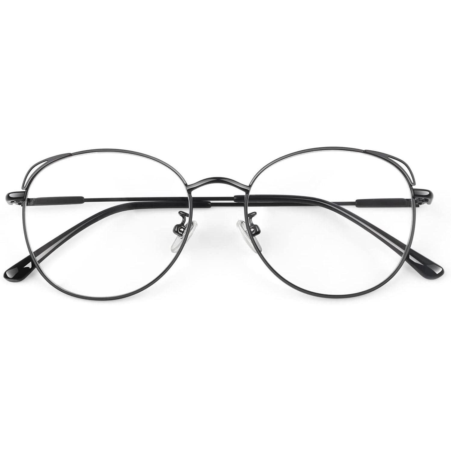 LuxusKollektion Retrosonnenbrille Damen Katzenauge Brille Metallgestell Vintage Klassisch Transparent