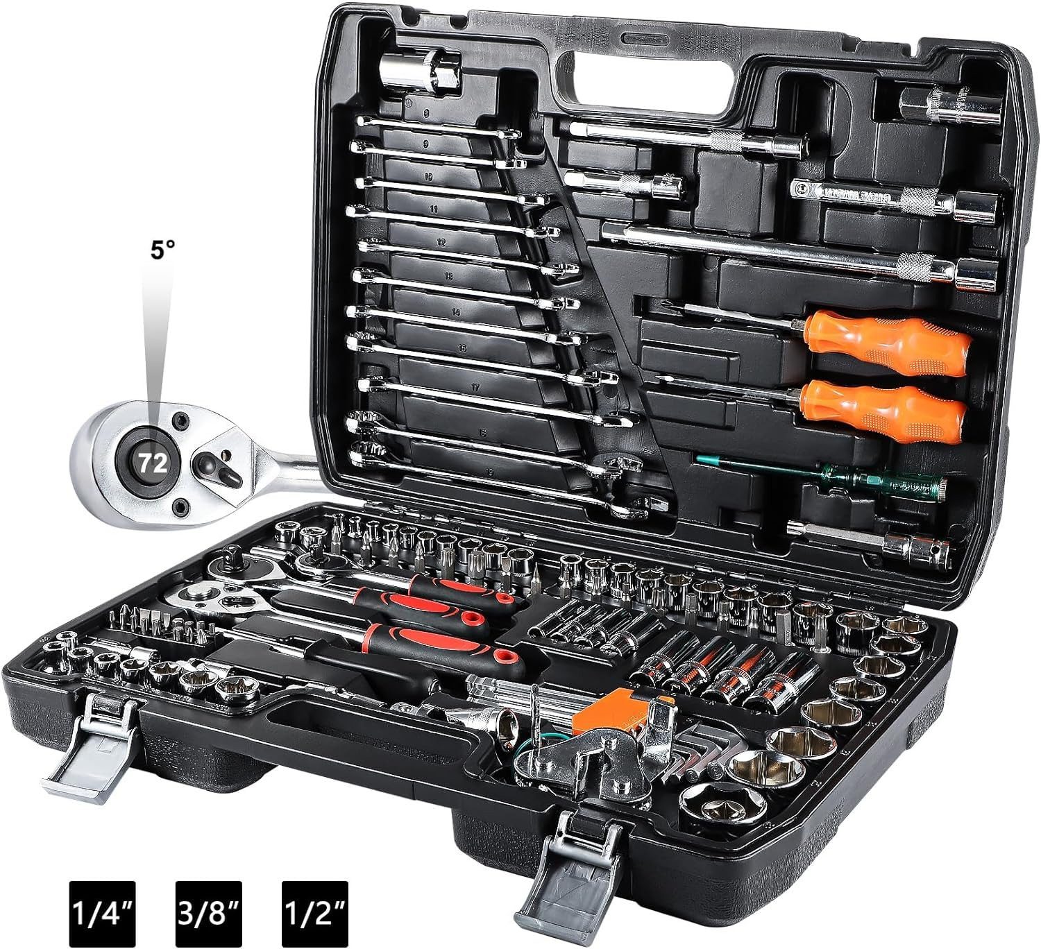 Youyijia Werkzeugkoffer Ratschenkasten Umschaltknarre Steckschlüssel-Satz (1 St)