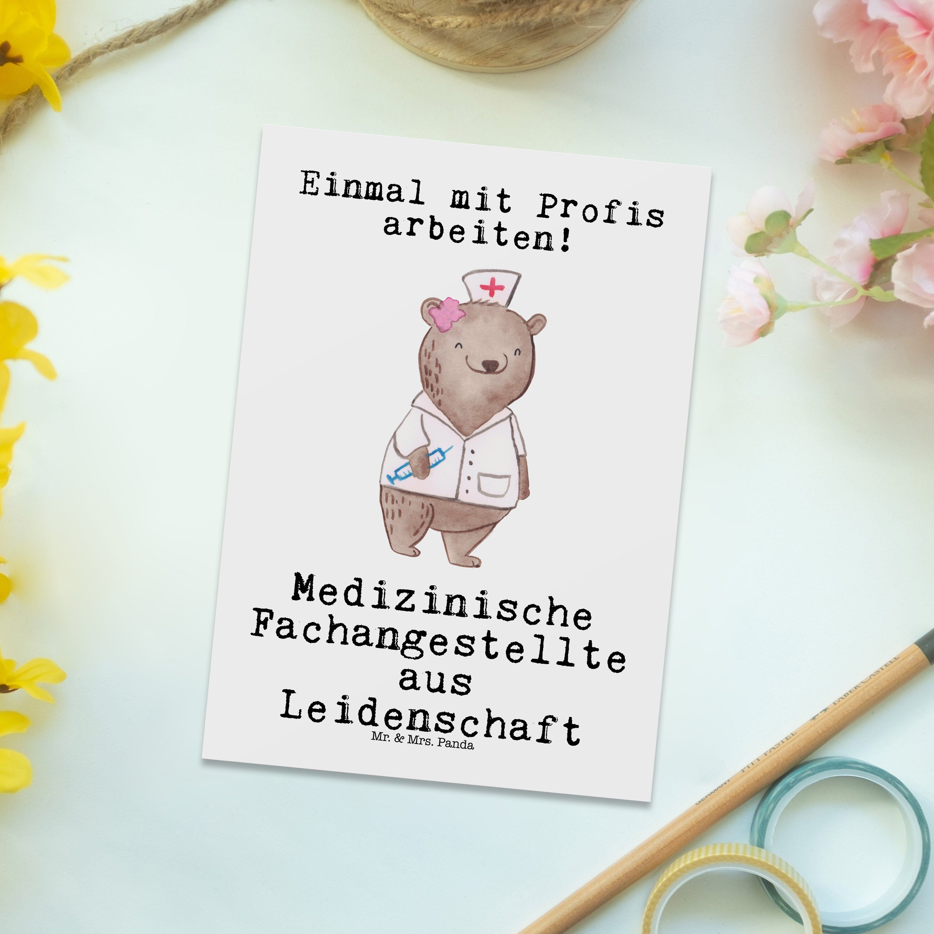 aus Weiß Mr. Medizinische Panda Leidenschaft Geschenk, - - & Postkarte Fachangestellte Mrs. Gruß