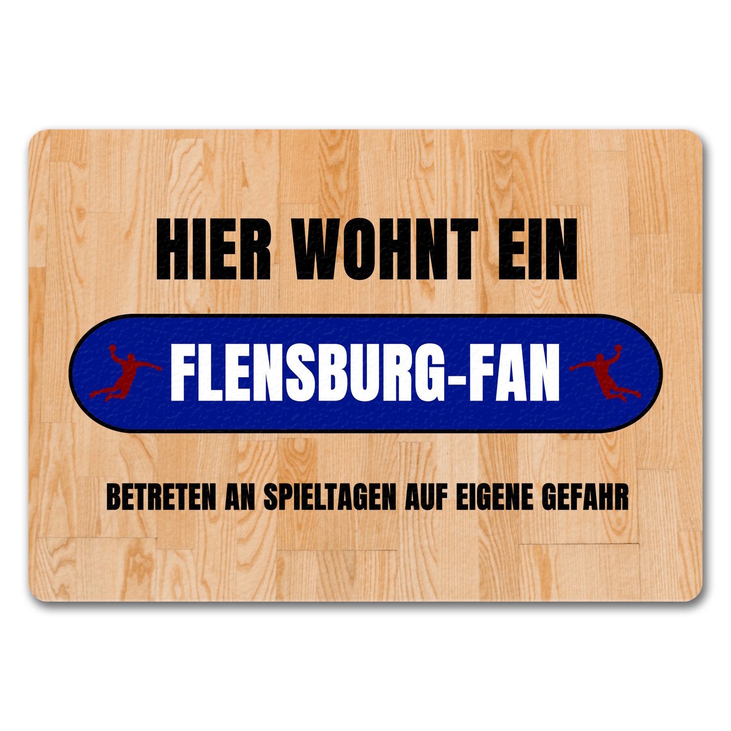 Fußmatte Hier wohnt ein Flensburg Fan Fußmatte in 35x50 cm ohne Rand mit Motiv