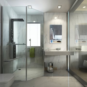 relaxdays Badezimmerspiegelschrank Badspiegelschrank mit Steckdose