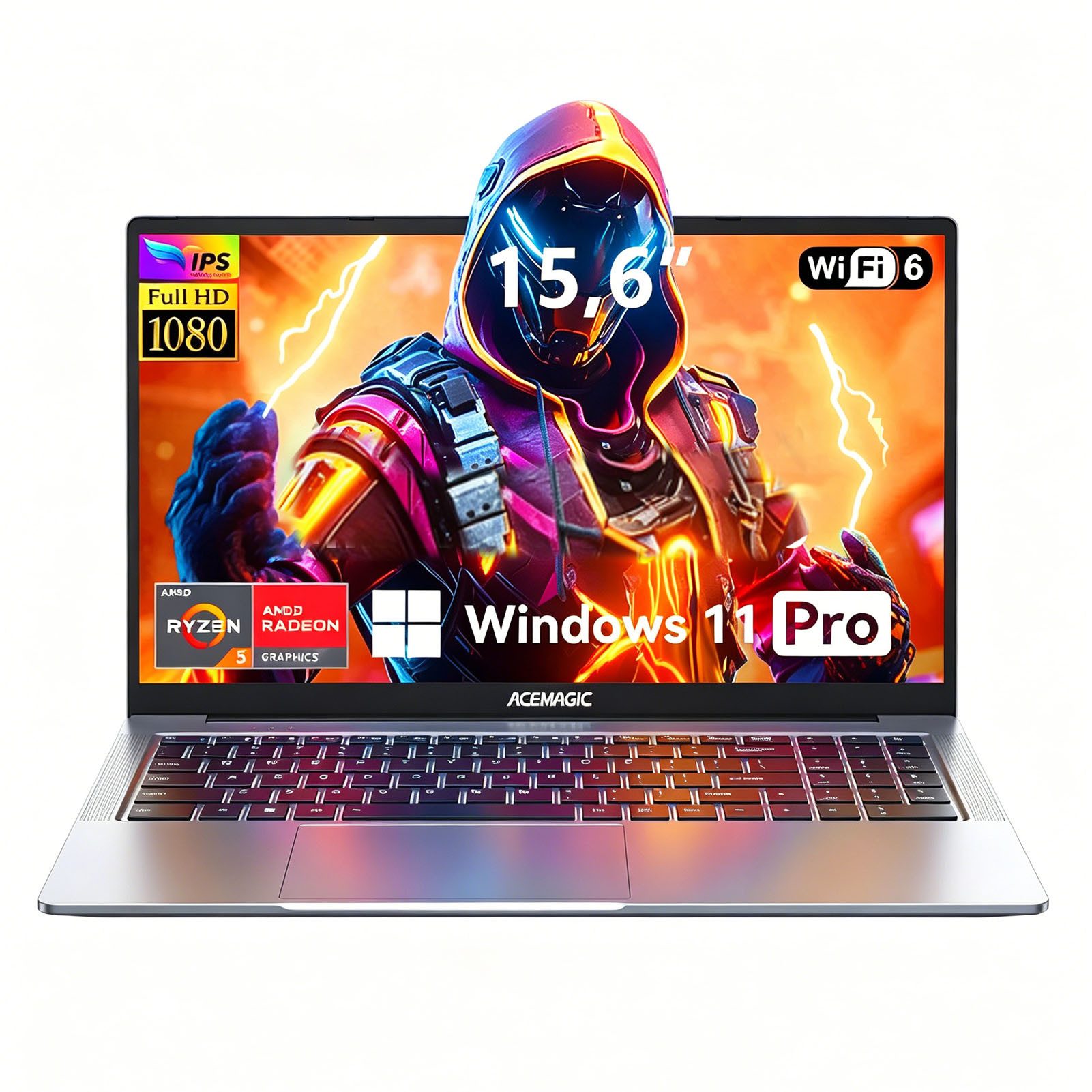 ACEMAGIC Laptop 15,6 Zoll, AMD Ryzen 7 7730U, 16 GB DDR4, 512 GB SSD Gaming Notebook (39,6 cm/15.6 Zoll, AMD R5 7430U, AMD Radeon Grafik, 16 GB, 512 GB SSD, bis zu 4.5GHz, AMD Radeon Grafik, Windows 11 Pro, WiFi 6/BT5.2,Full HD)