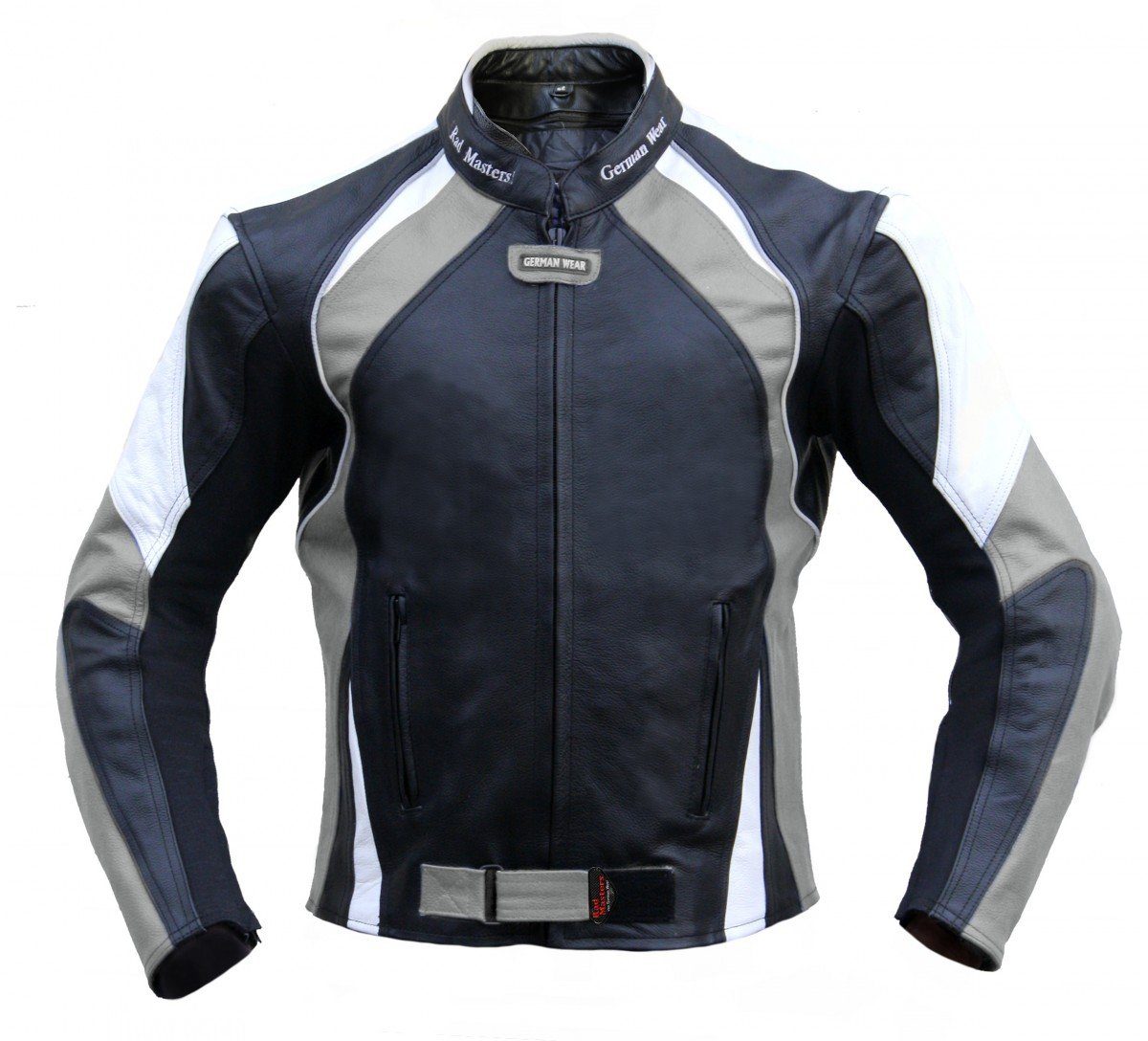 German Wear Motorradjacke Rindsleder Motorradjacke Grau Chopperjacke GW415J