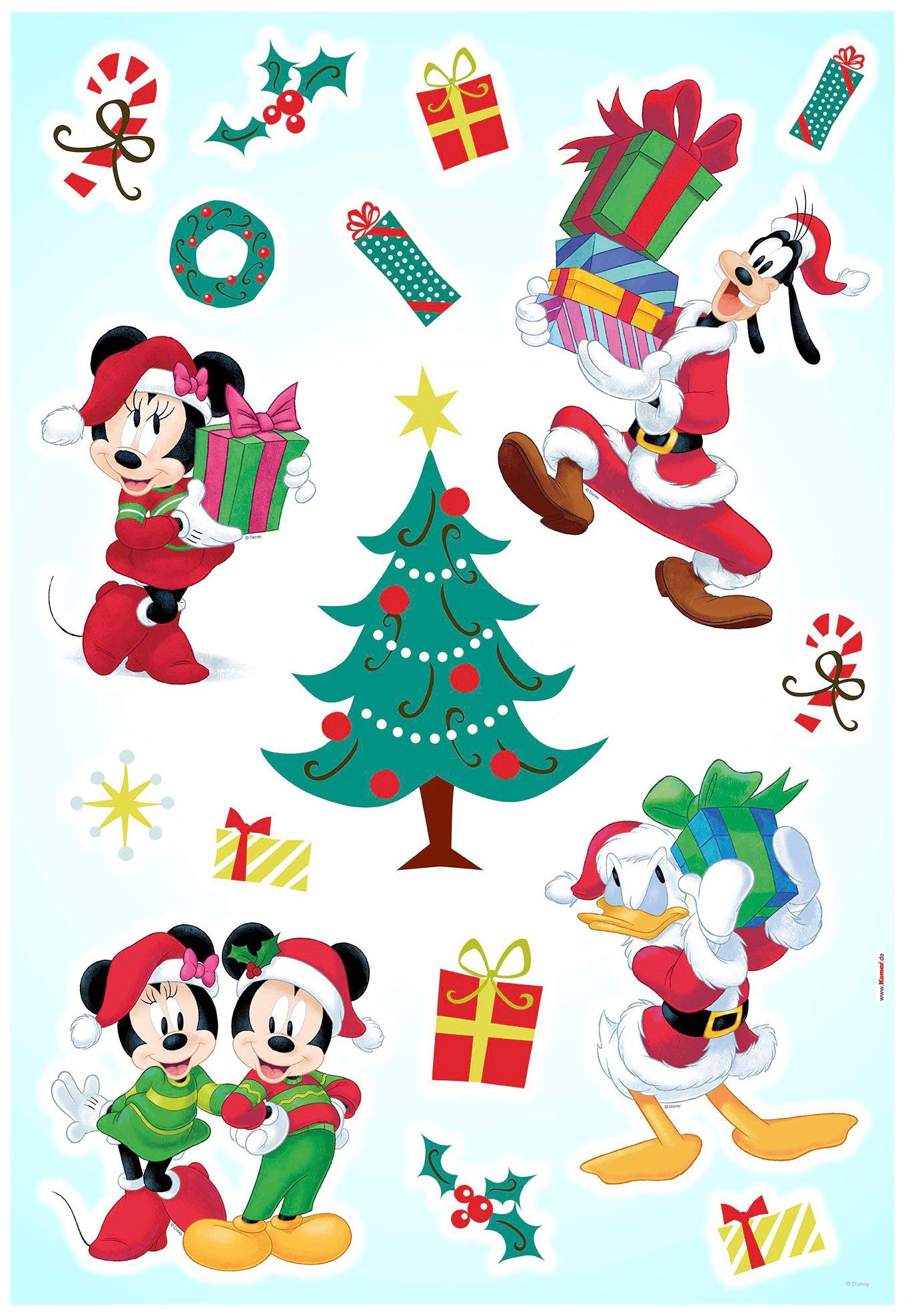 Komar Wandtattoo Mickey Christmas Presents - Größe 50 x 70 cm (1 St), selbstklebend, Wandsticker, Kinderzimmer
