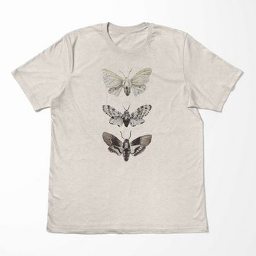 Sinus Art T-Shirt Herren Shirt 100% Bio-Baumwolle T-Shirt Aquarell Motiv Motten Farbe Nachhaltig Organic Ökomode (1-tlg)