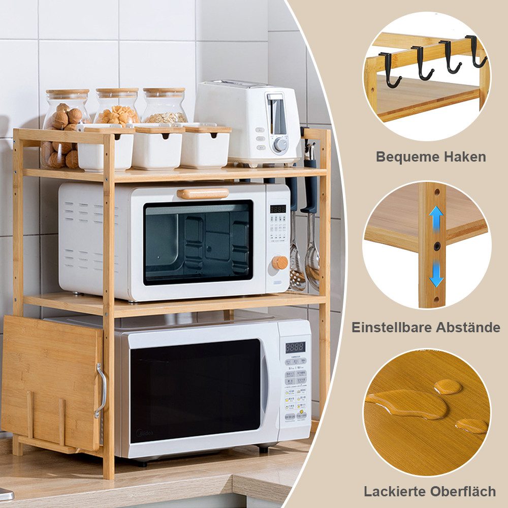 NUODWELL Küchenregal Mikrowellen Regal, Microwave Stand mit Schneidebrettst günstig online kaufen
