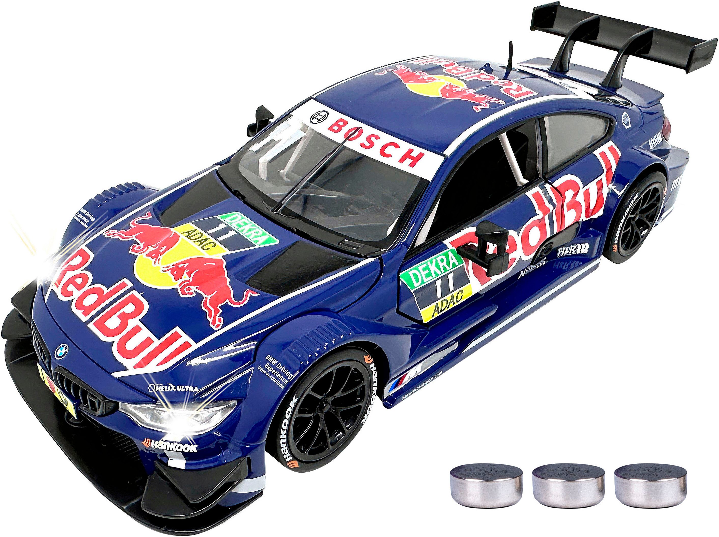 Jamara Spielzeug-Auto Diecast, BMW M4 DTM blau inklusive Batterien, LED Licht; Maßstab 1:24