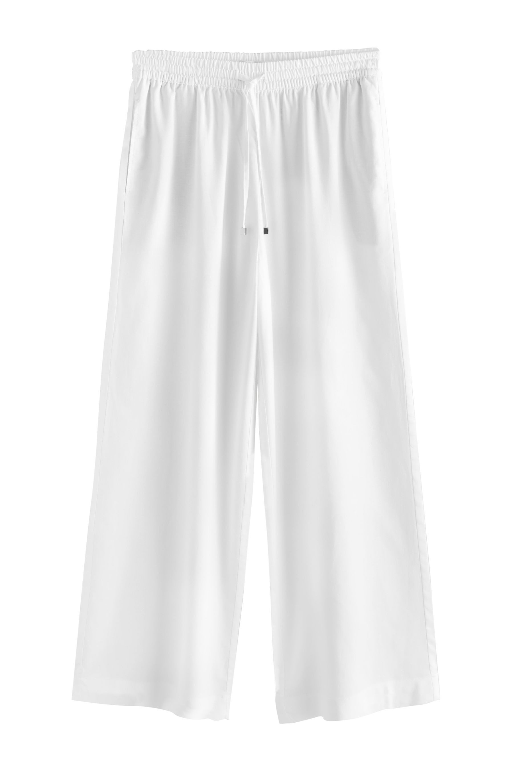Palazzohose Schlupfhose mit weitem Bein und Leinenanteil