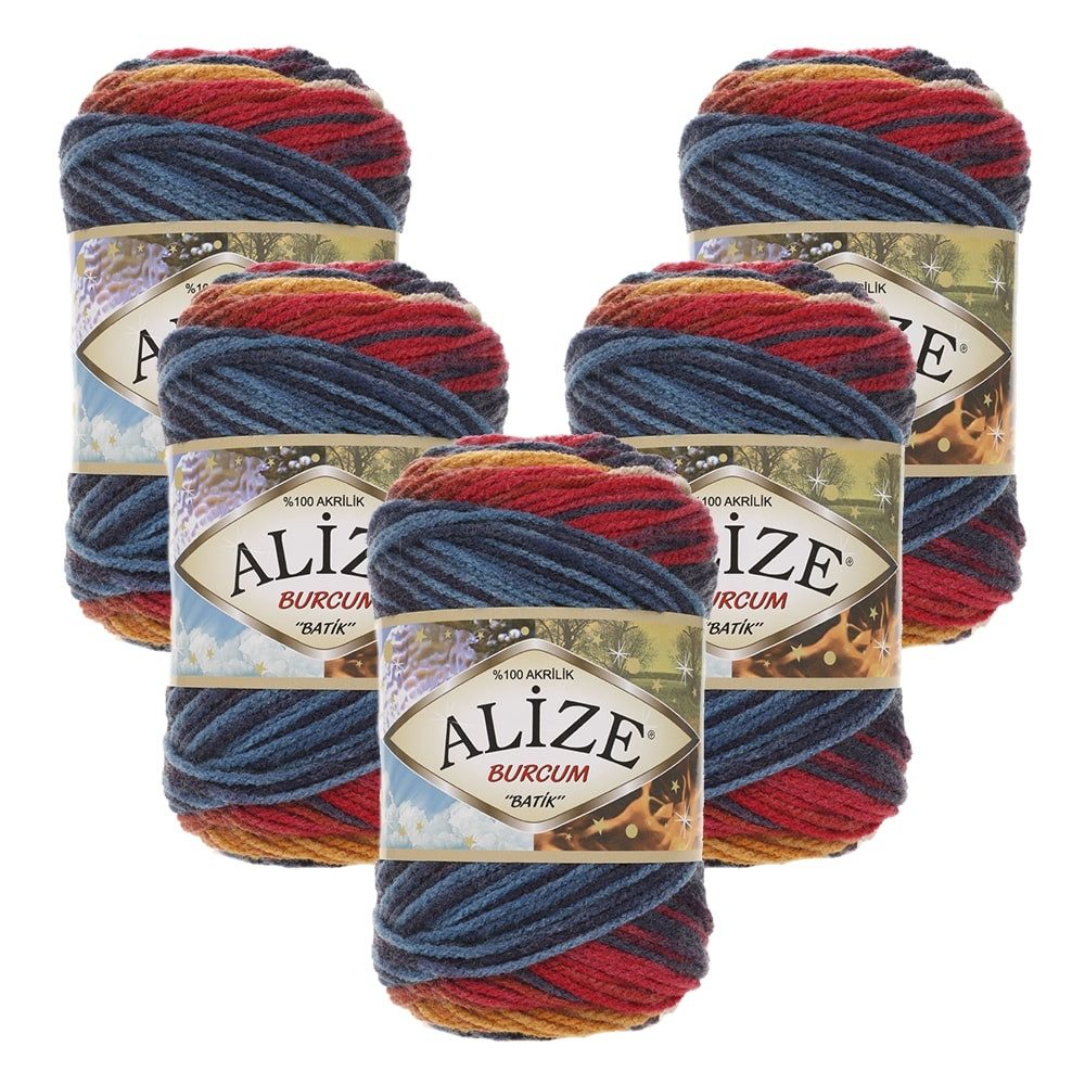 Alize 5 x ALIZE Burcum Batik Häkelwolle, 210 m, 100% Acryl,Handstrickgarn, Acrylgarn, Farbverlauf