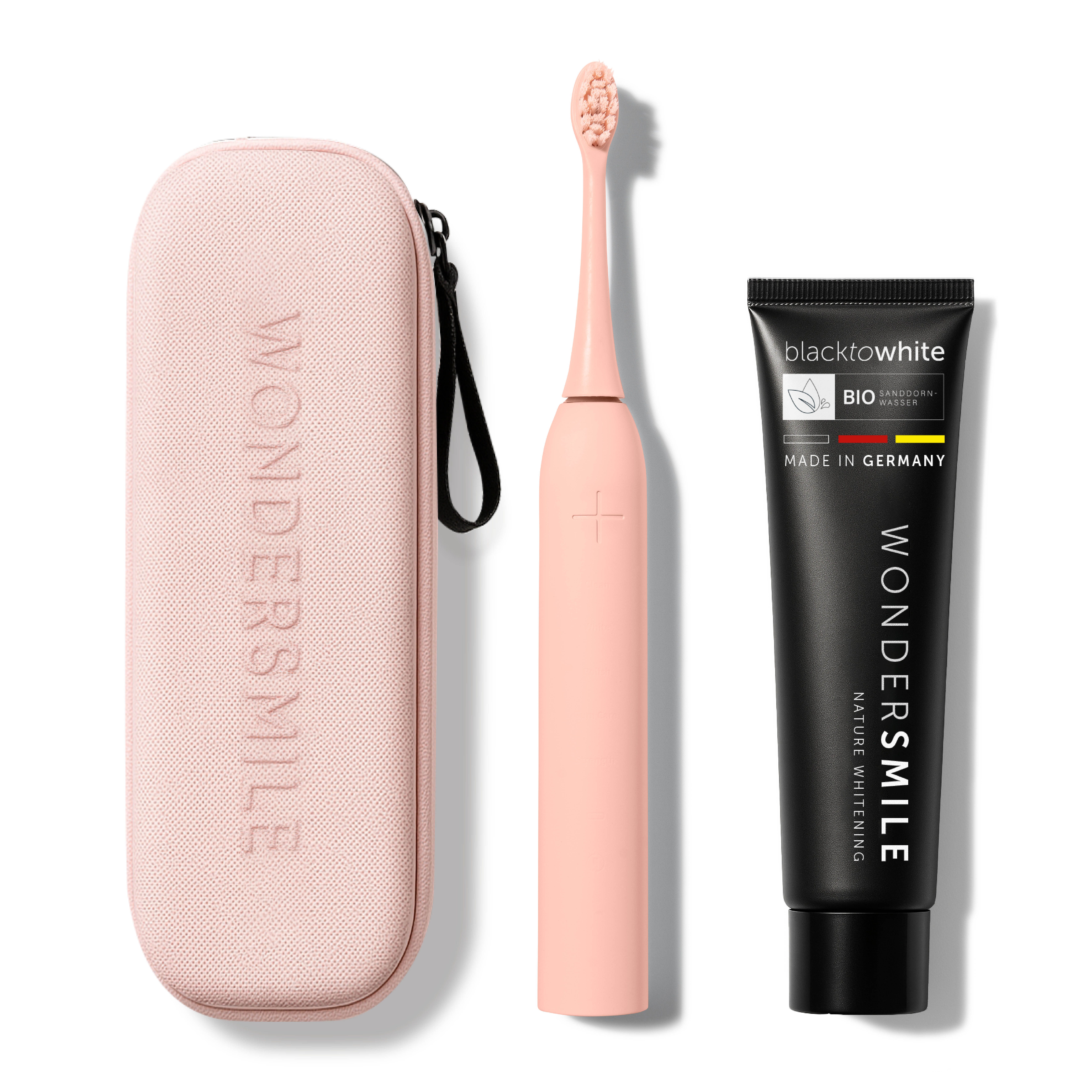 Wondersmile Schallzahnbürste Pro Travel Care Bundle, Aufsteckbürsten: 1 St., inkl. Reiseetui & Zahnpasta, Integrierter Zungenreiniger