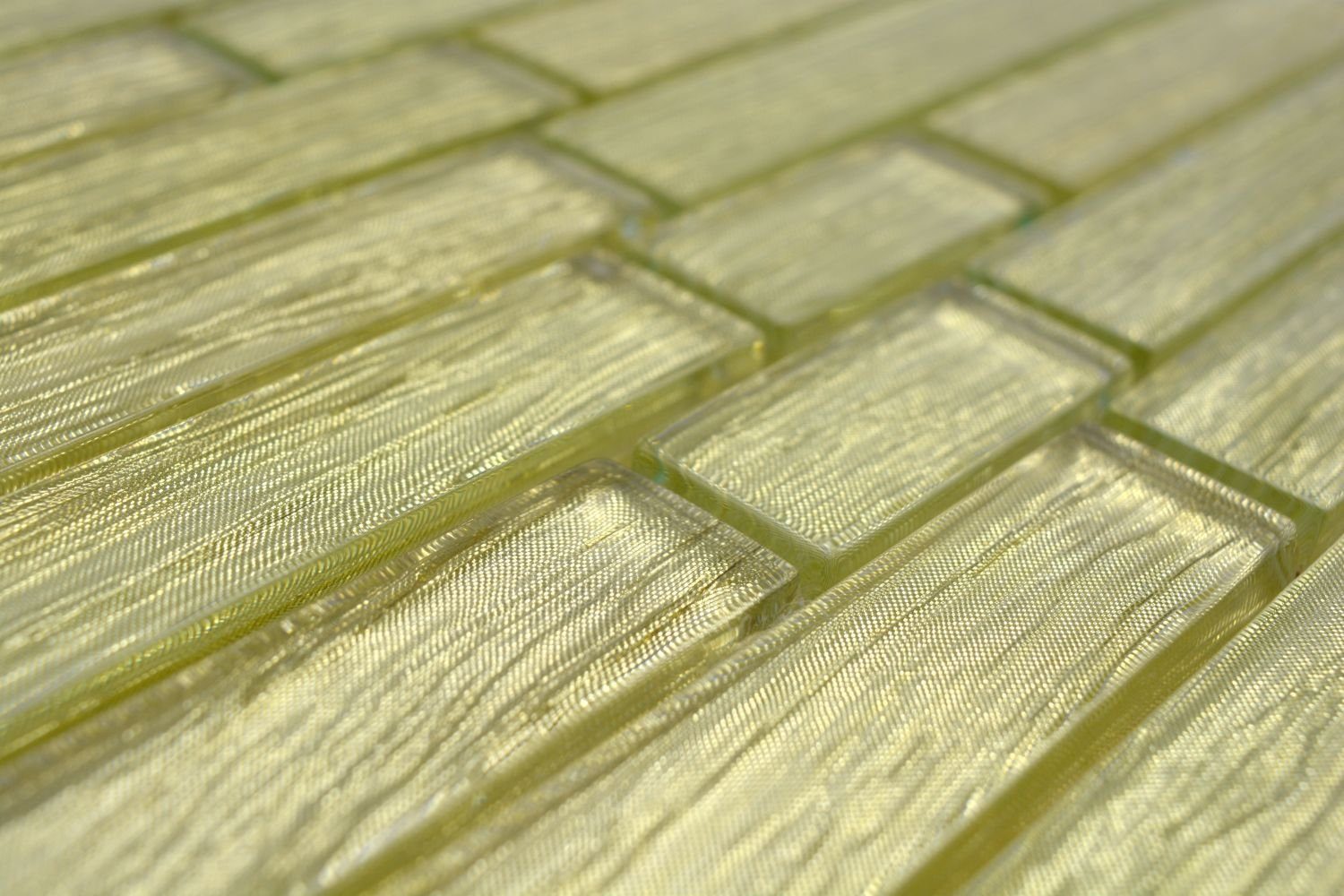 10 Mosaikfliesen Crystal Matten Glasmosaik glänzend / gold Mosani Mosaikfliesen