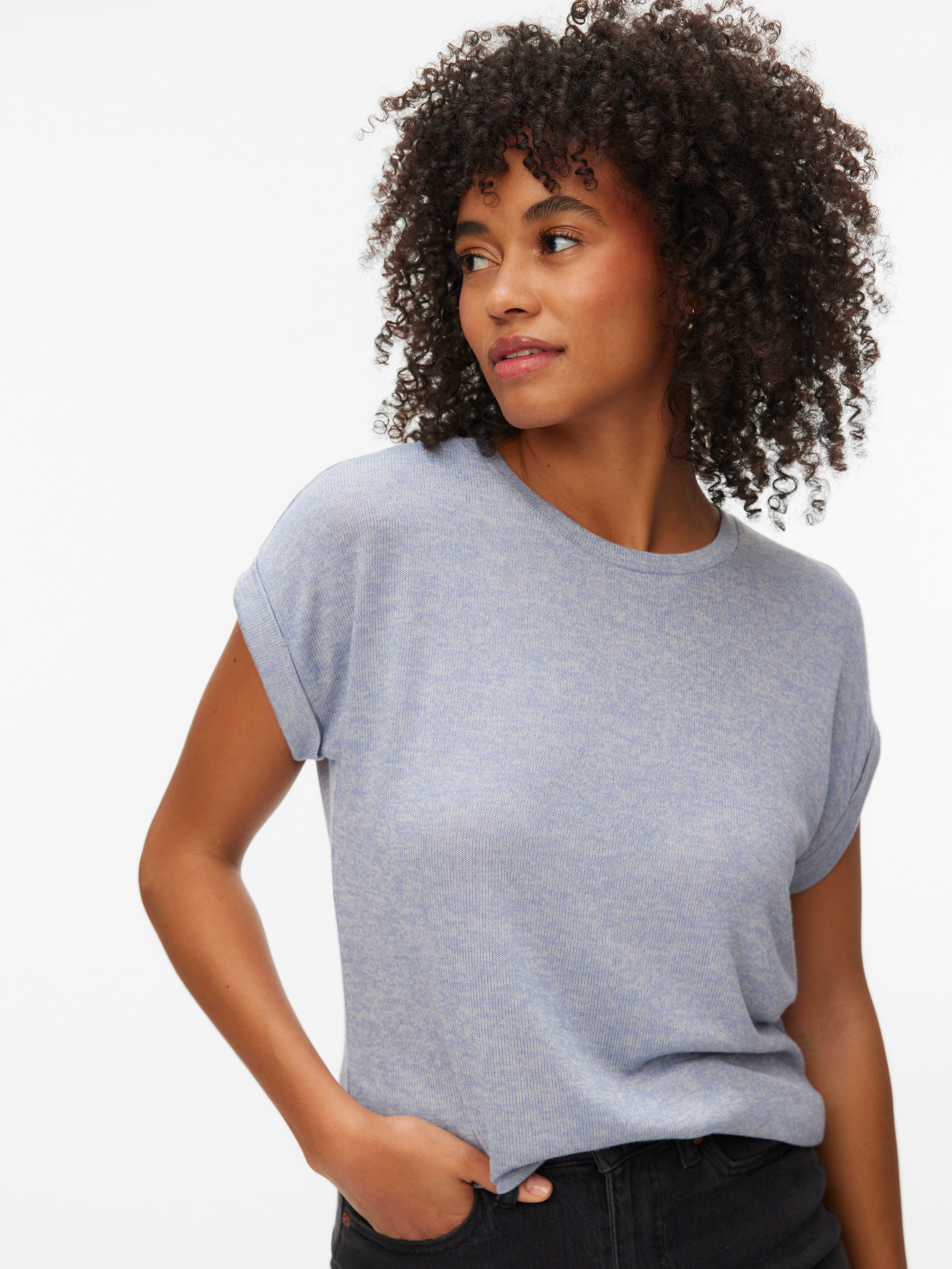 Vero Moda Kurzarmpullover VMBRIANNA SS O-NECK PULLOVER BOO REP mit überschn günstig online kaufen