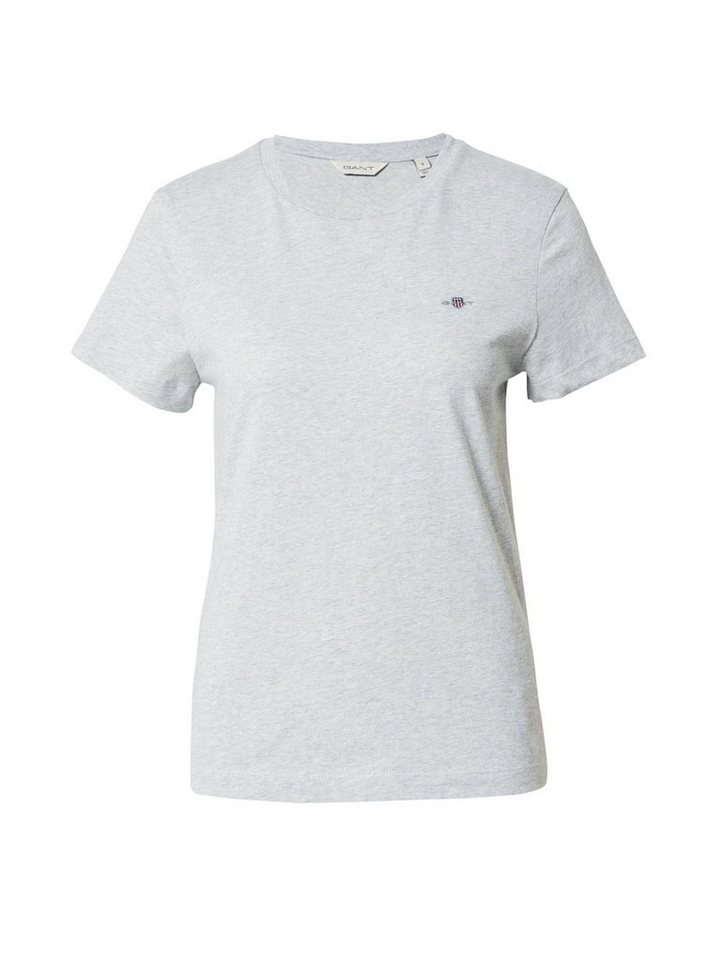 Gant T-Shirt (1-tlg) Stickerei, Abgesteppter Saum/Kante