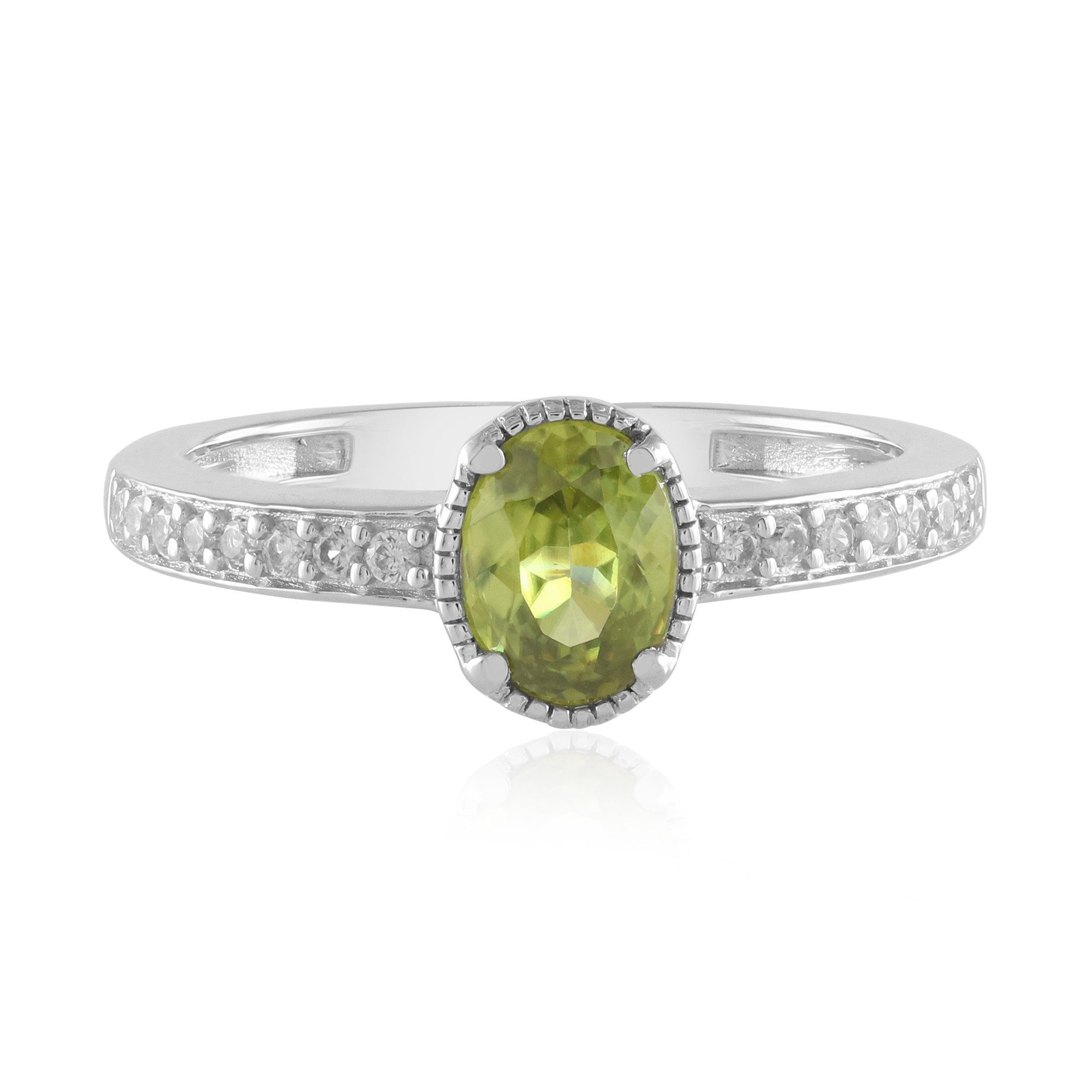 Silberring Cavill Ring Sterlingsilber 0,67 ct grüner Edelstein mit Zirkon
