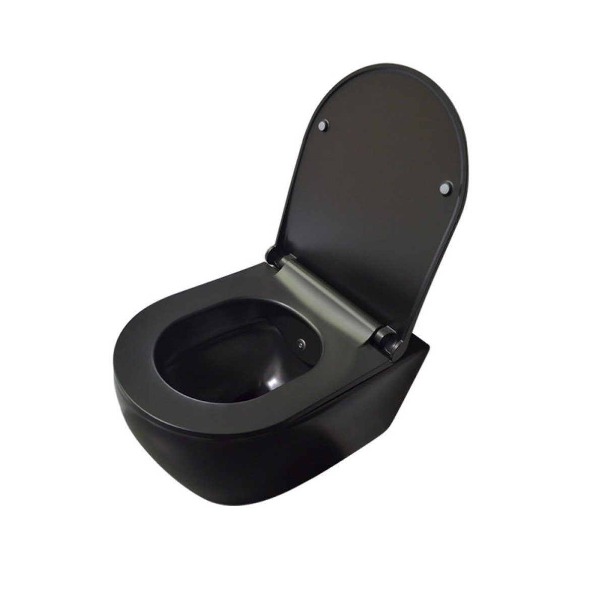 Belvit Tiefspül-WC UP100-AL6612-SET, Belvit Wand WC Set spülrandlos Schwarz matt mit Taharet Bidet