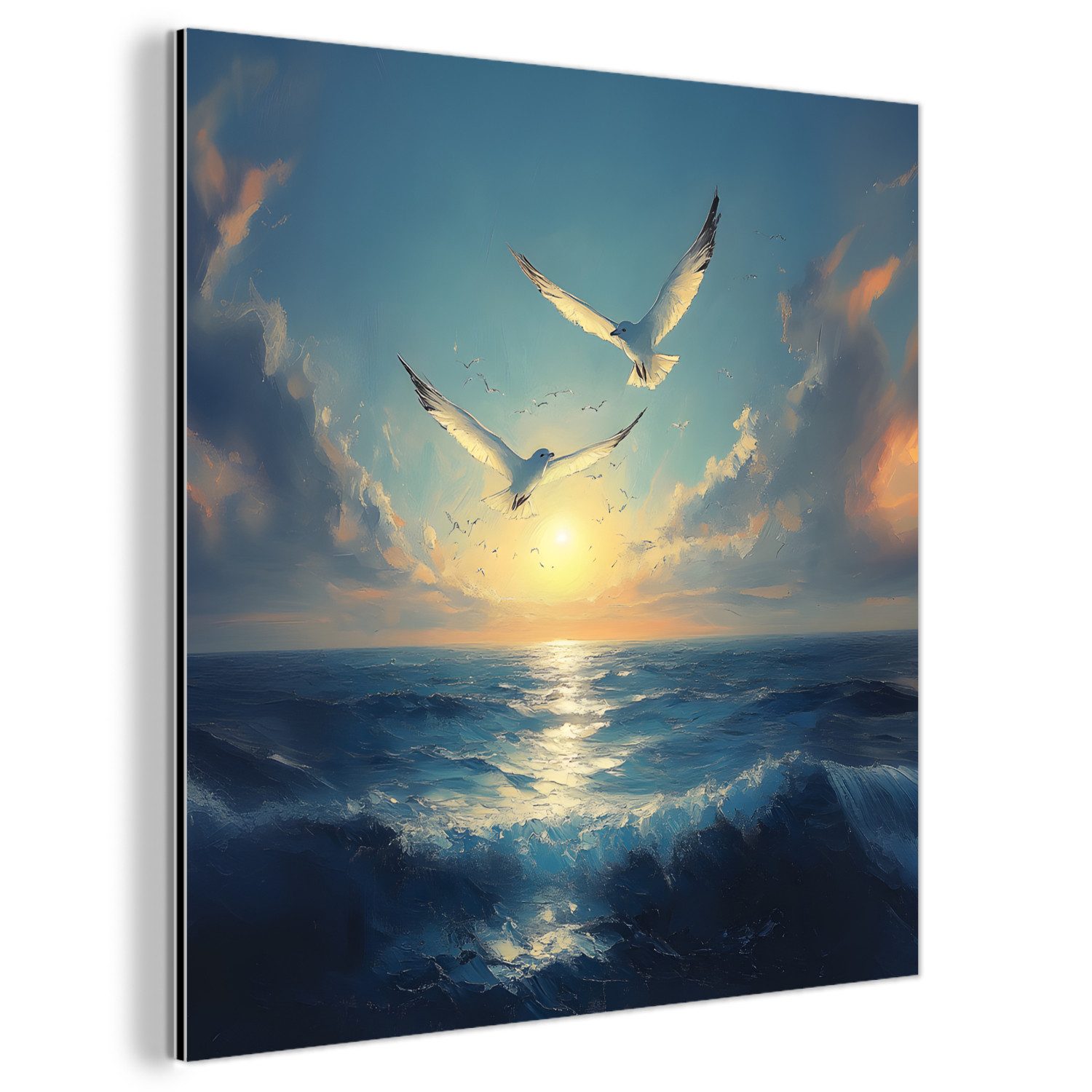 MuchoWow Metallbild Möwen - Meer - günstig online kaufen