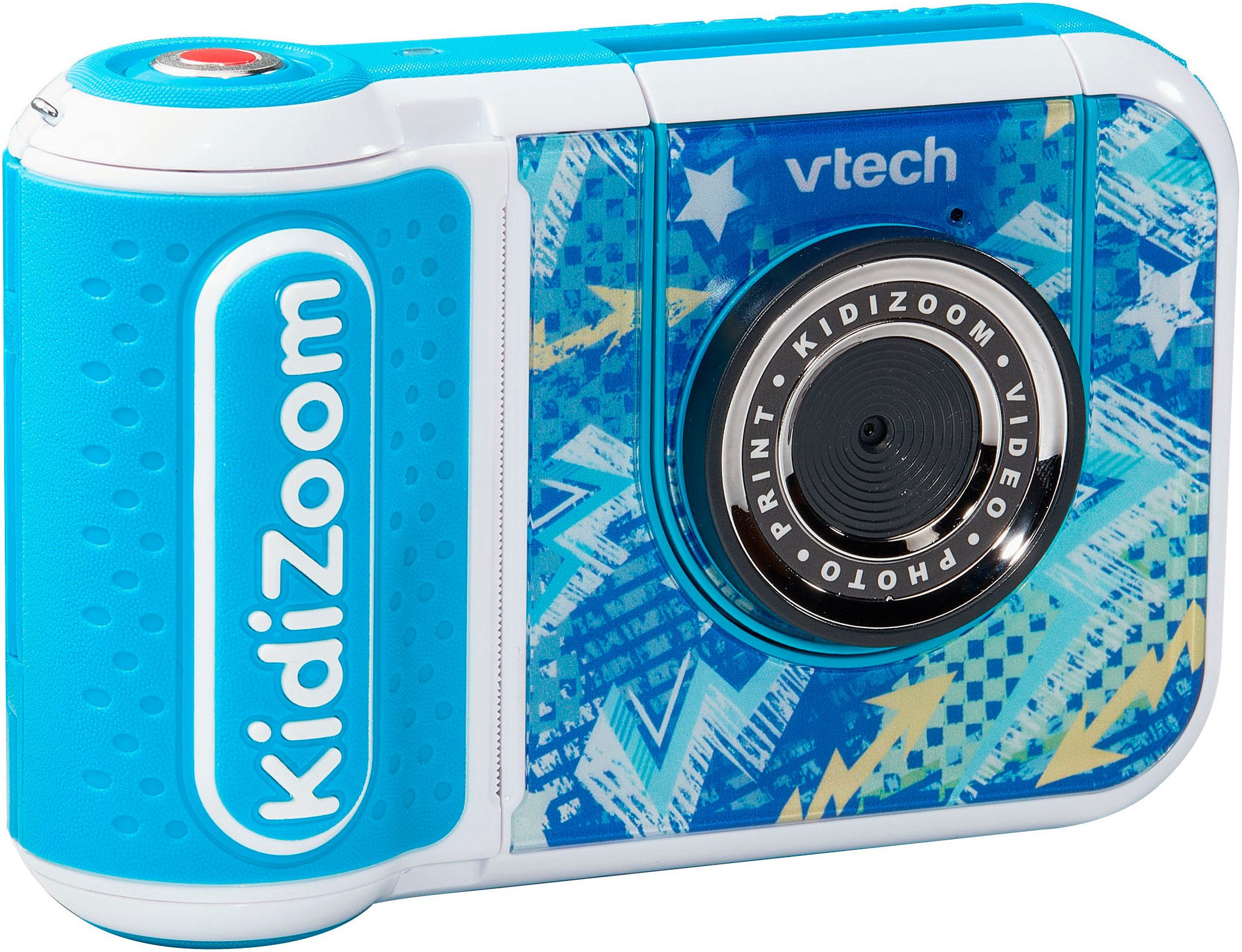 Vtech® KidiZoom Print Cam + Scrapbook Bundle Kinderkamera (5 MP, mit eingebautem Thermodrucker, inkl, Thermopapier, Scrapbook + Stift)