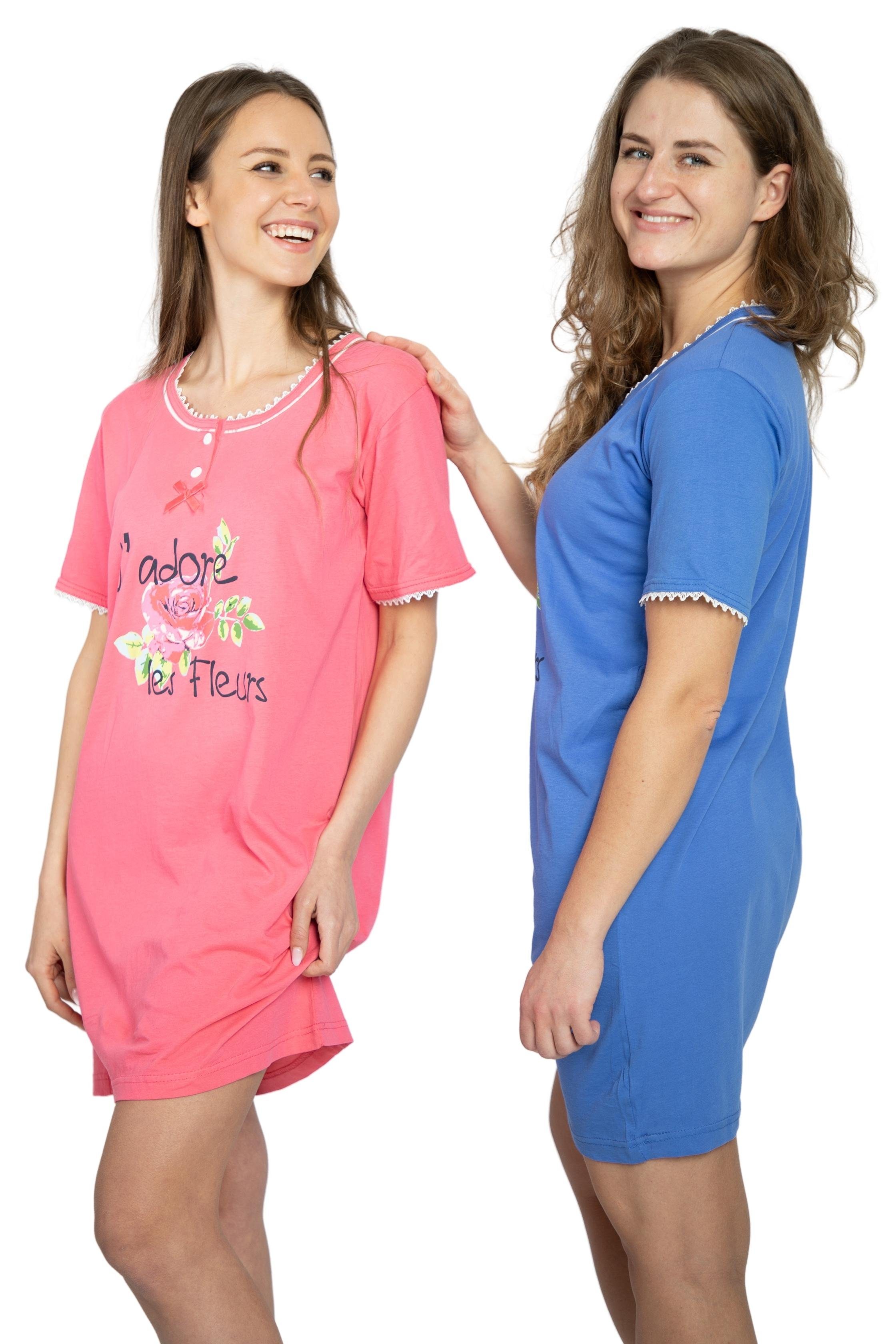 Consult-Tex Nachthemd »Damen Nachthemd, Big-Shirt, Sleepshirt 2 Stück  Packung DW903« (Spar Set, 2er-Pack) bequem zu tragen online kaufen | OTTO